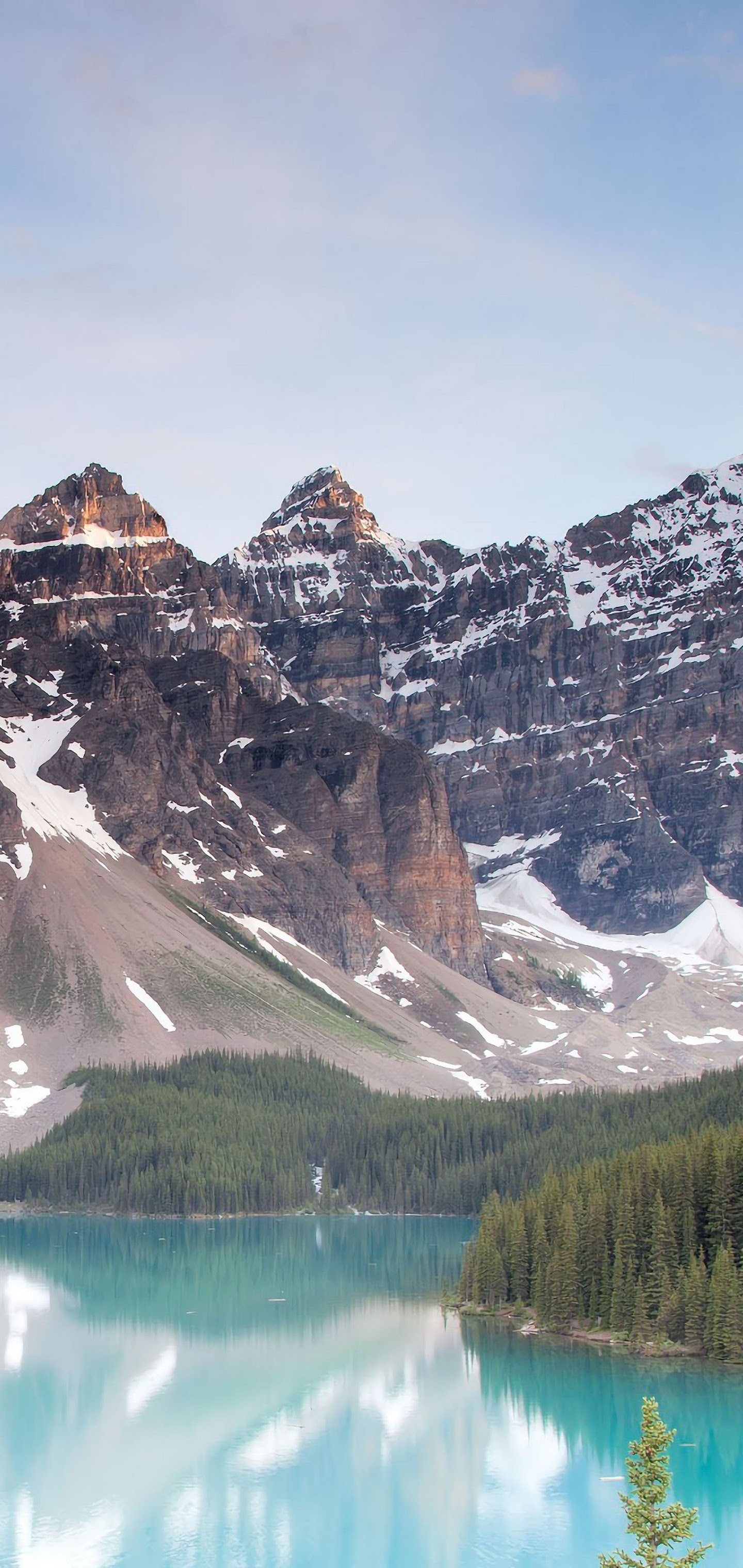 Lake Louise, Moraine Lake's sibling, Canadian paradise, Mountain landscape, 1440x3040 HD Phone