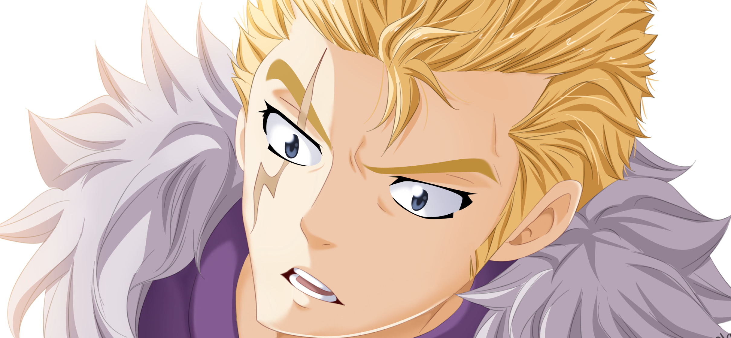 Laxus Dreyar, Fairy Tail series, High definition wallpapers, Striking background, 2420x1120 Dual Screen Desktop