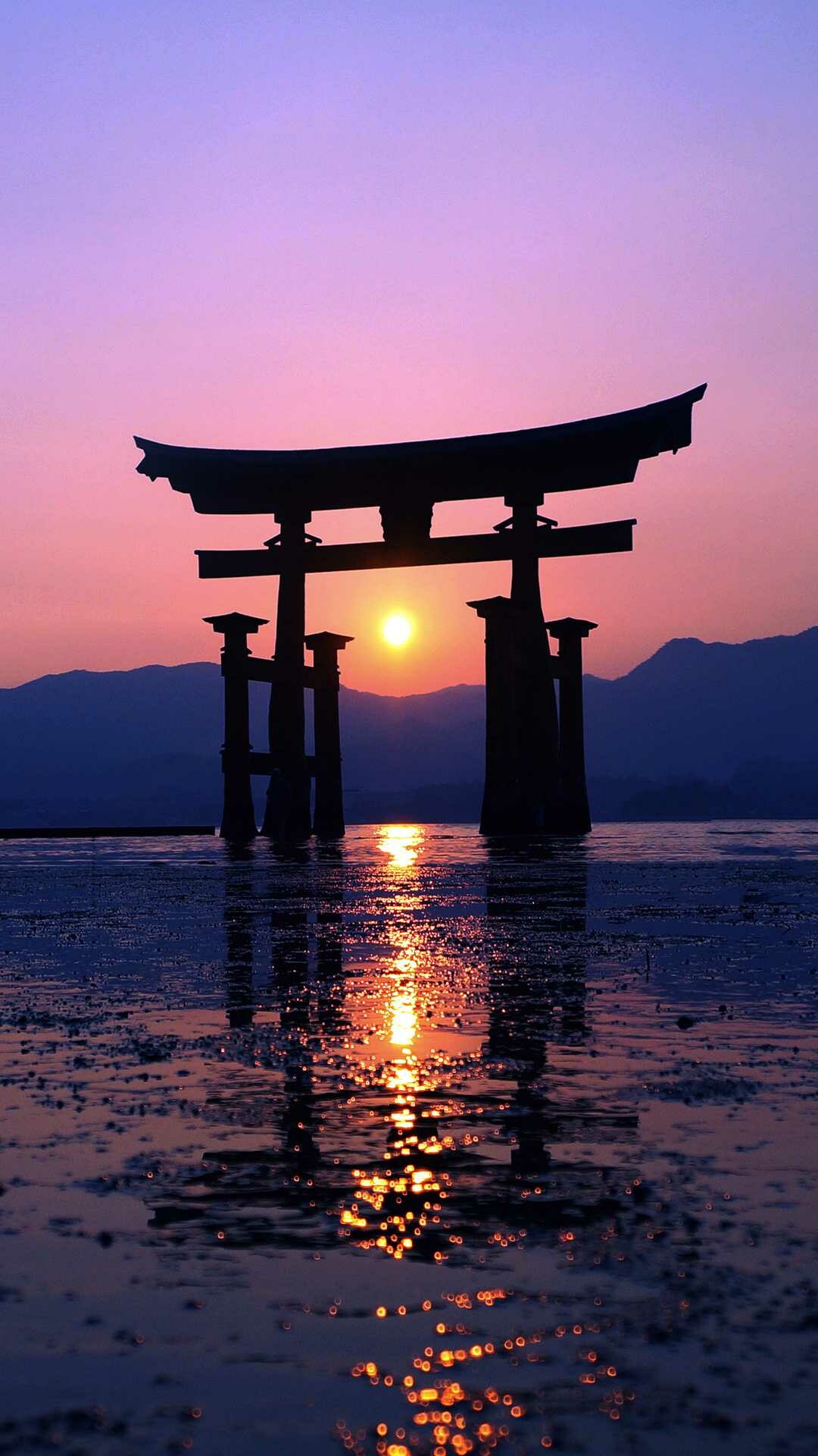 Sunset Japan, Vibrant colors, Serene scenery, Captivating landscapes, 1080x1920 Full HD Phone