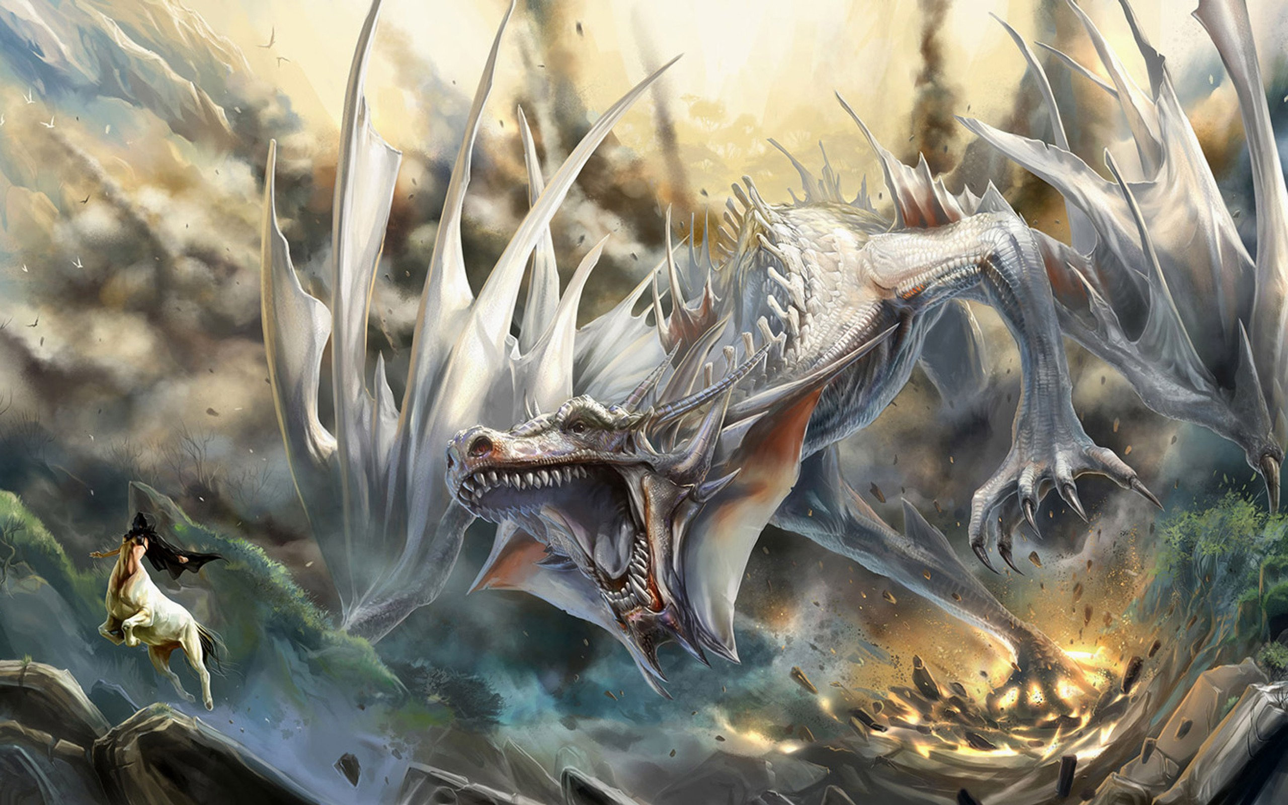 White Dragon, Magic: The Gathering Wallpaper, 2560x1600 HD Desktop