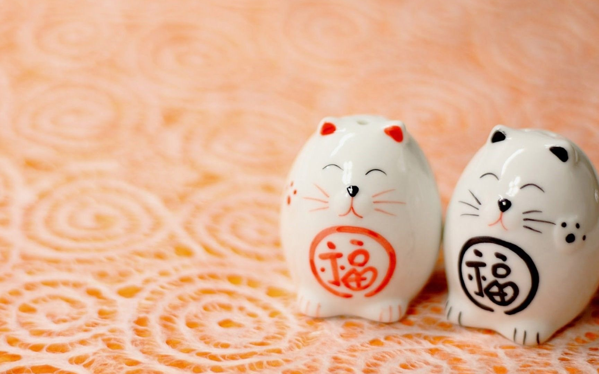 Couple, Japanese Lucky Cat Wallpaper, 1920x1200 HD Desktop