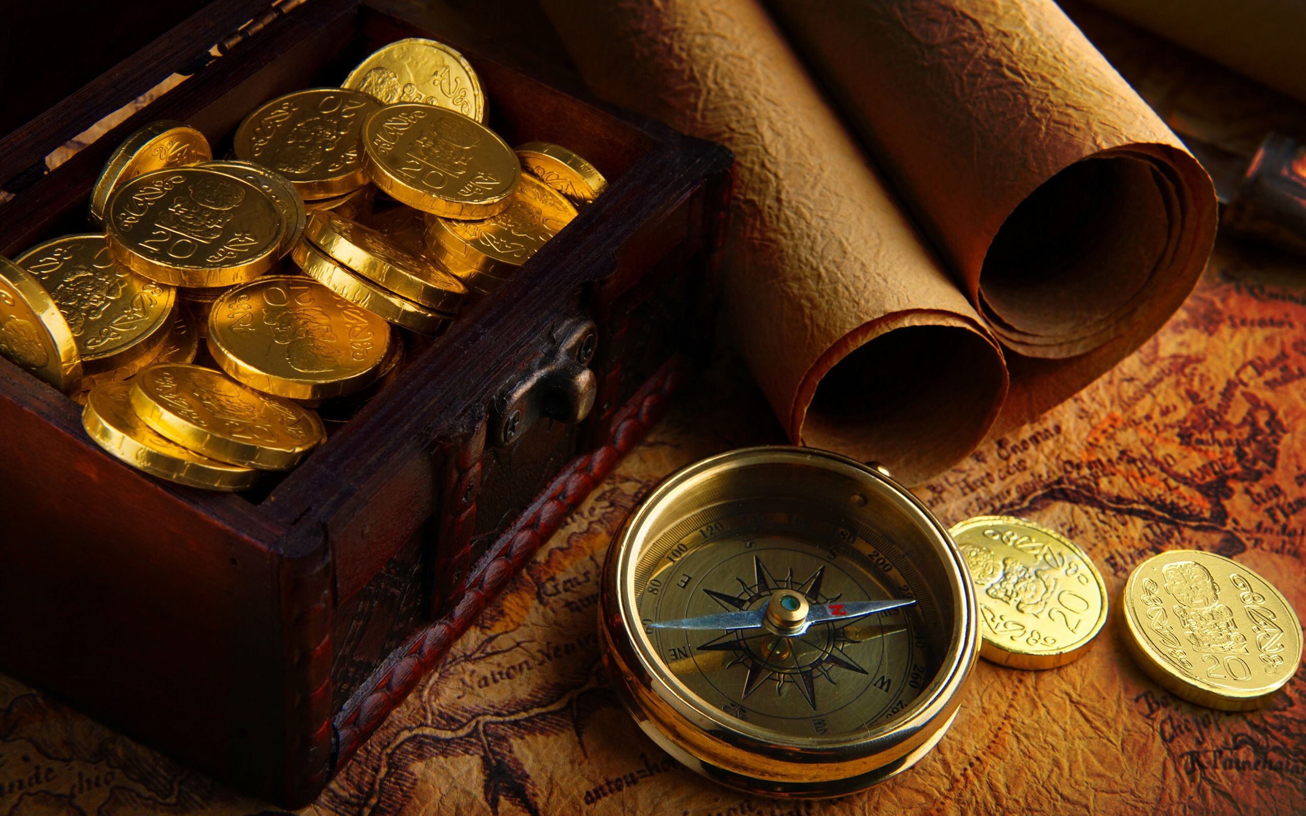 Premium gold coins, High-resolution backgrounds, Wallpaper variety, Digital artistry, 2560x1600 HD Desktop