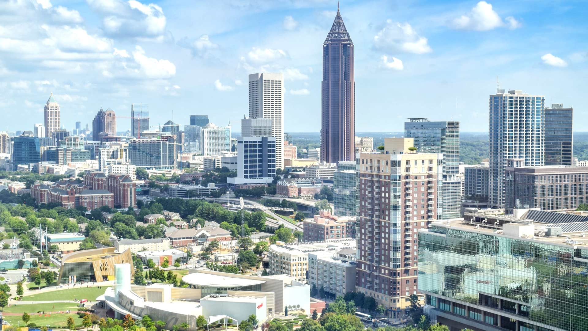 Atlanta Skyline, Zoom background images, City skyline, Virtual meeting, 1920x1080 Full HD Desktop