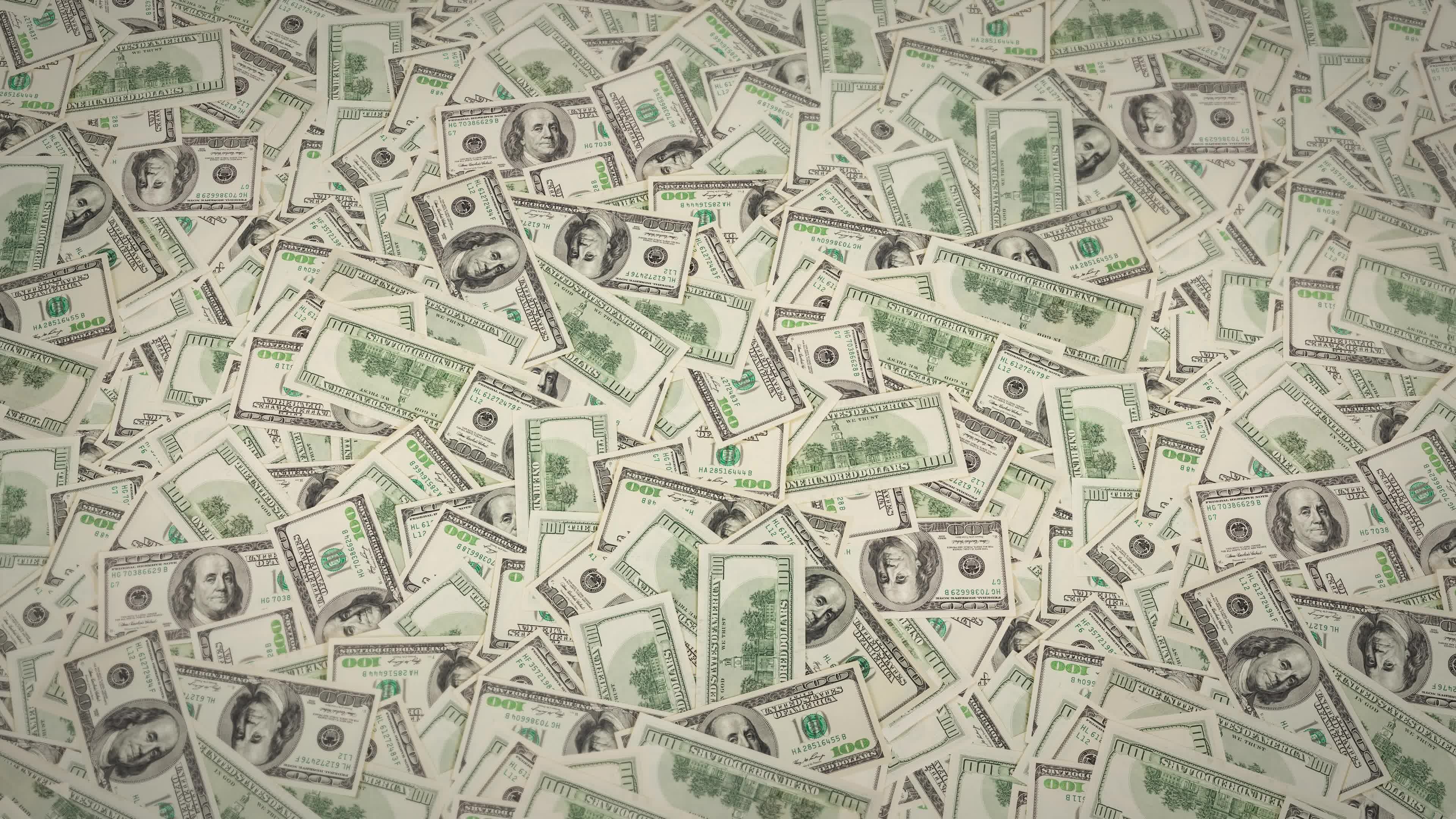 Money, 4K dollars background, Vibrant colors, Wealthy aesthetics, 3840x2160 4K Desktop