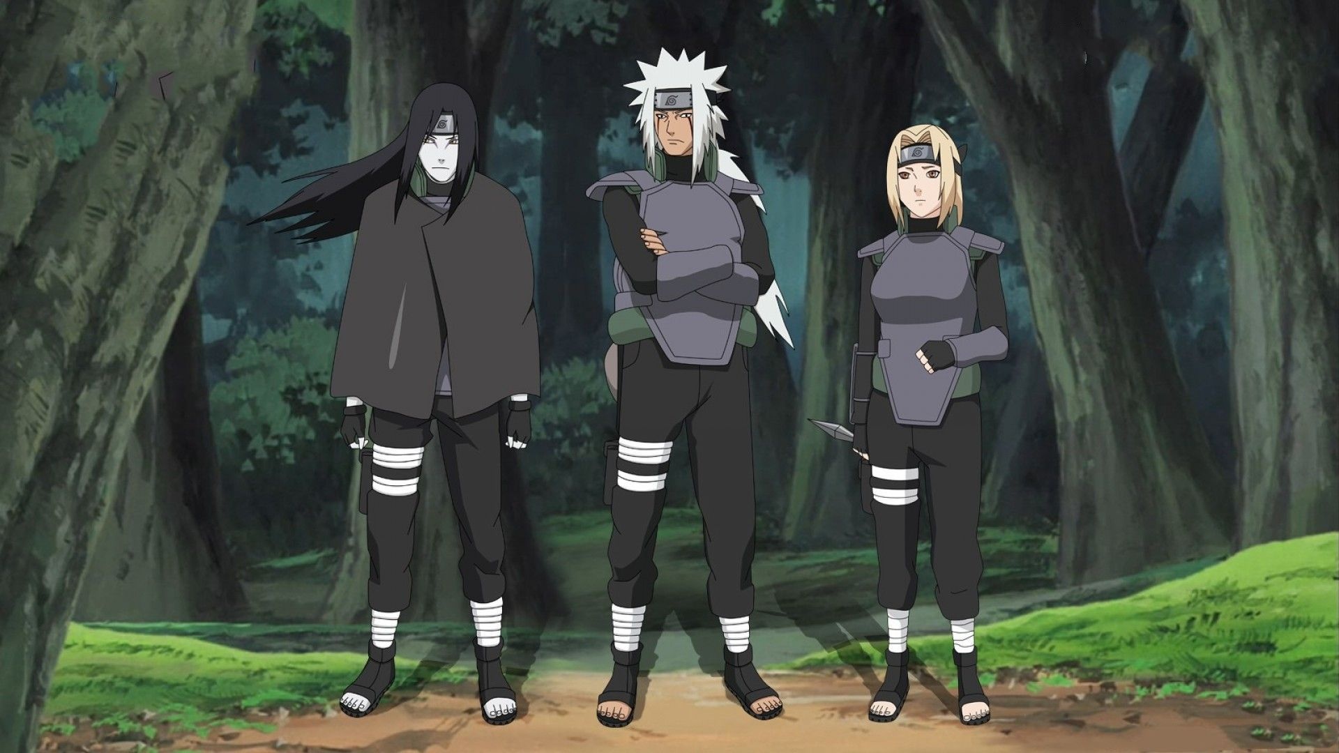 Orochimaru and Tsunade, Jiraiya Wallpaper, 1920x1080 Full HD Desktop