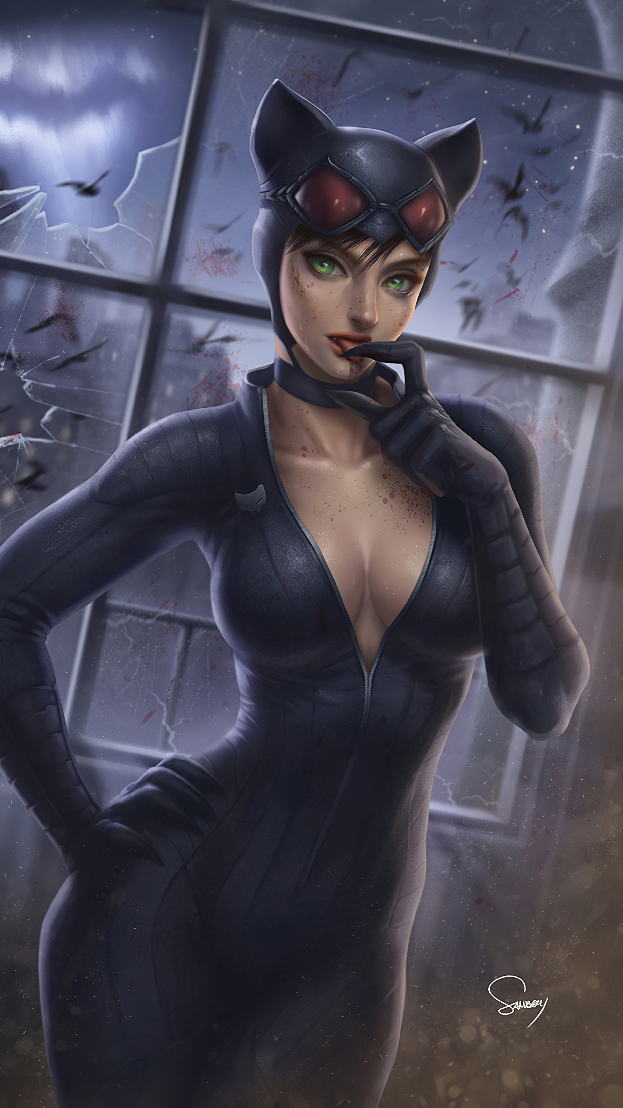 Catwoman pretty, Sony Xperia, HD wallpapers, Photos, 2160x3840 4K Phone