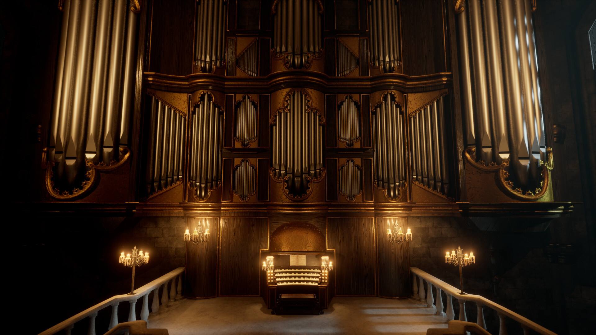 Artstation, Gothic organ, UE4 environment, Digital art, 1920x1080 Full HD Desktop