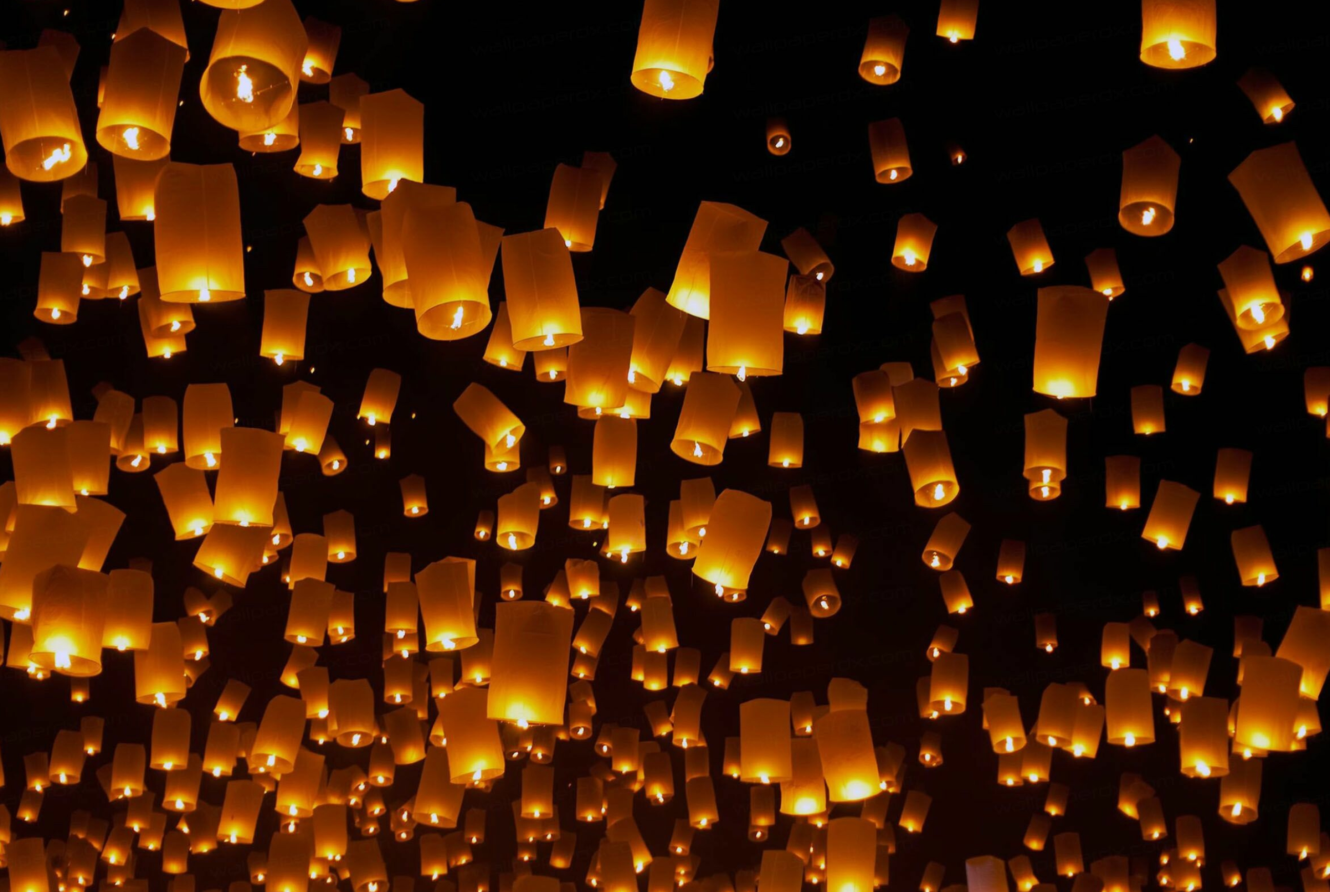 Yi Peng festival, Lanterns Wallpaper, 2600x1740 HD Desktop