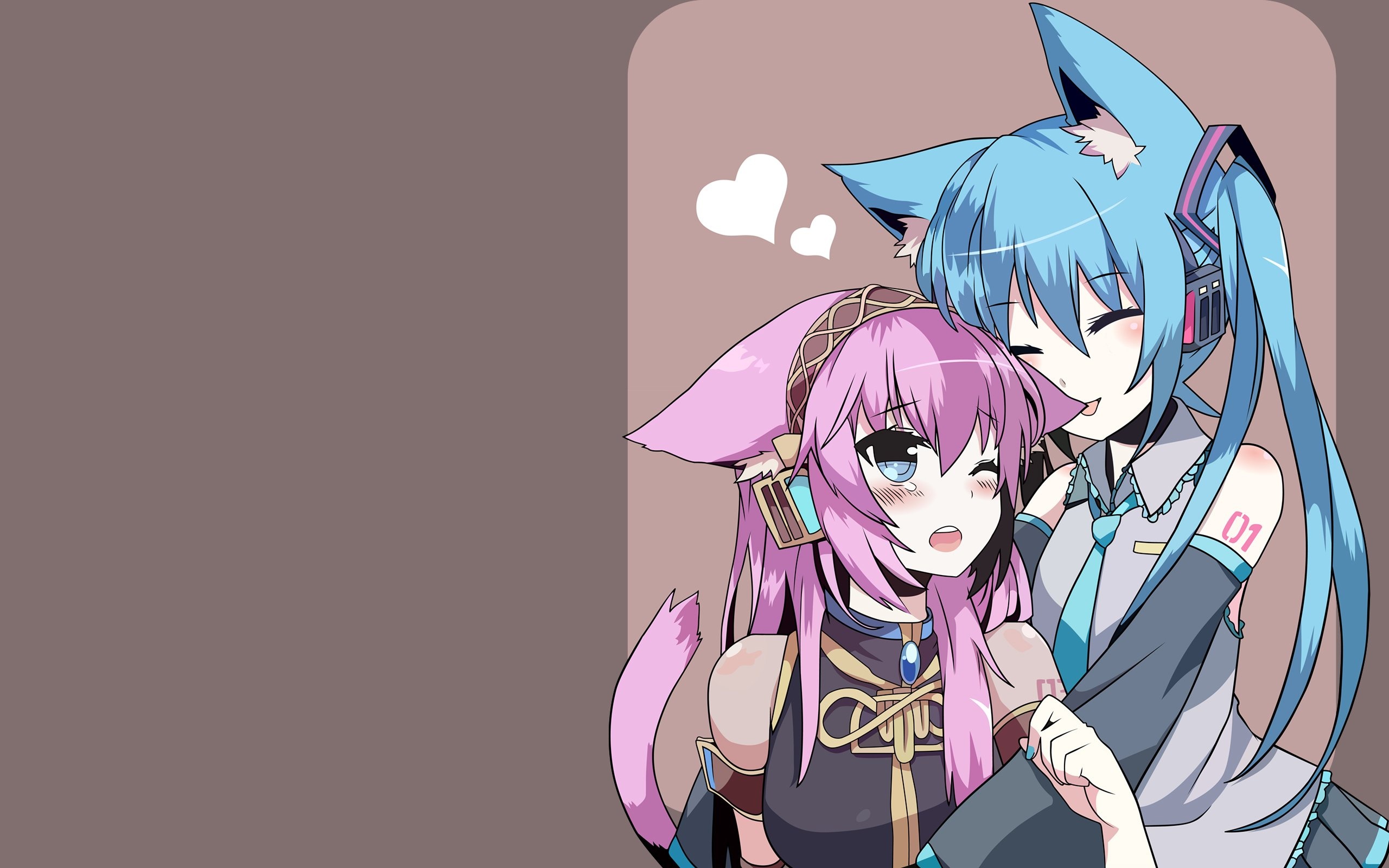 Vocaloid Hatsune Miku, Megurine Luka, Blue hair, Purple hair, 2560x1600 HD Desktop