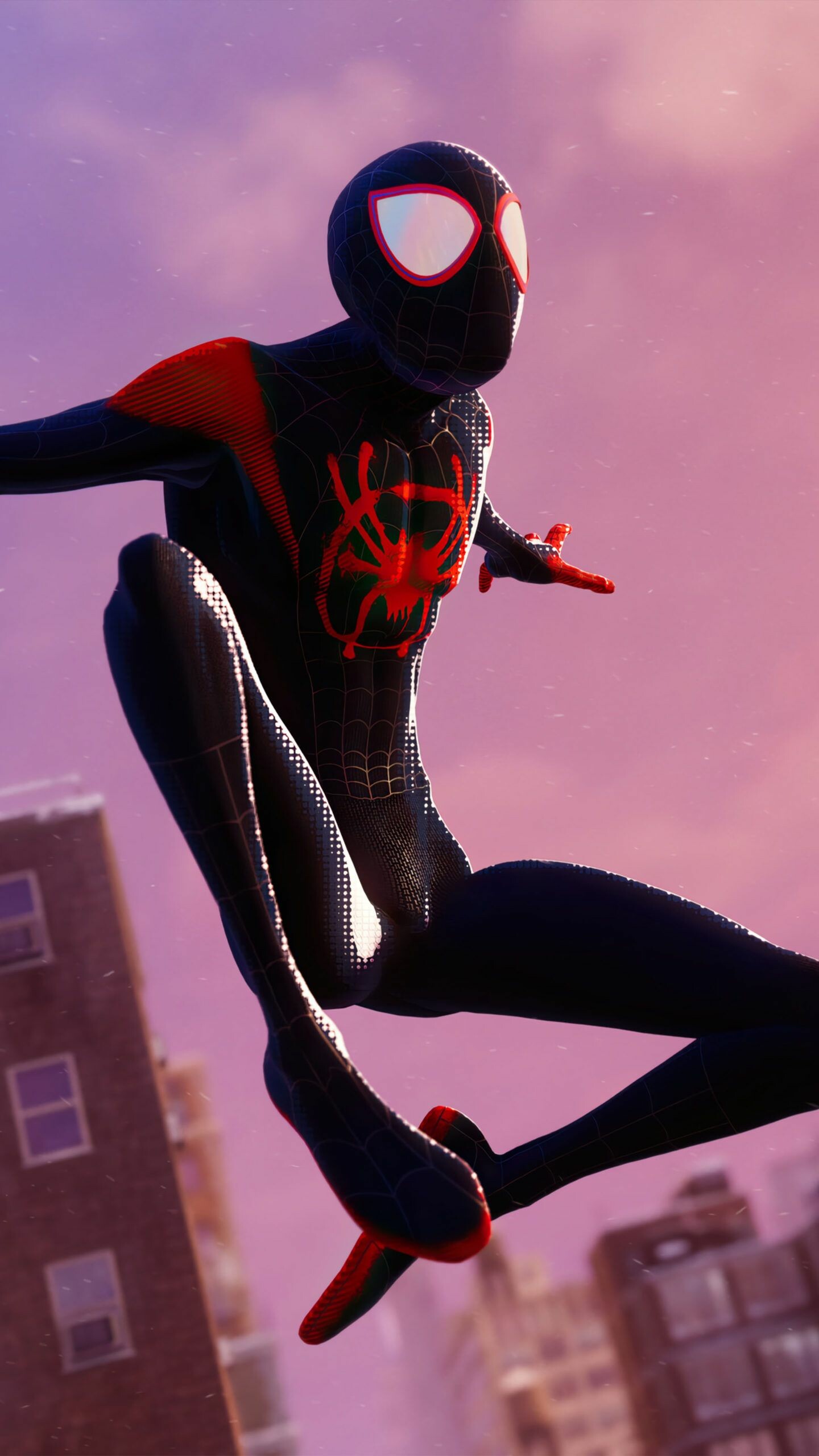 Spider-Man, Miles Morales, Spider-Verse suit, 1440x2560 HD Phone