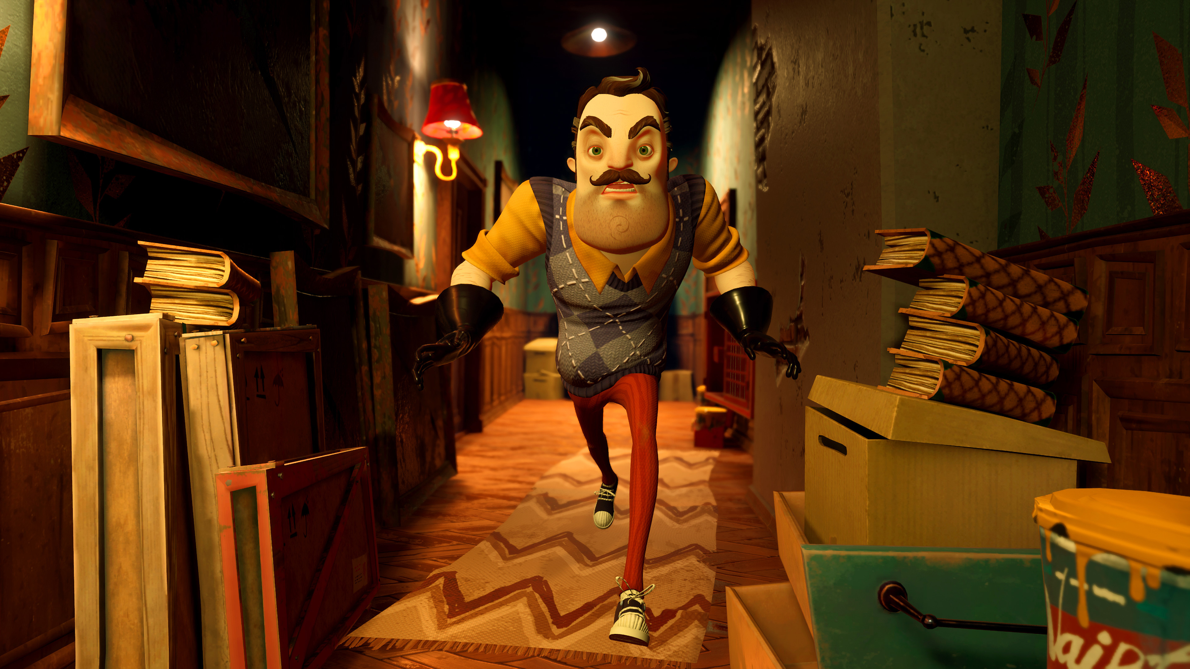 Hello Neighbor 2, Eerie guest studios, Spine-chilling atmosphere, Heart-pounding encounters, 3840x2160 4K Desktop