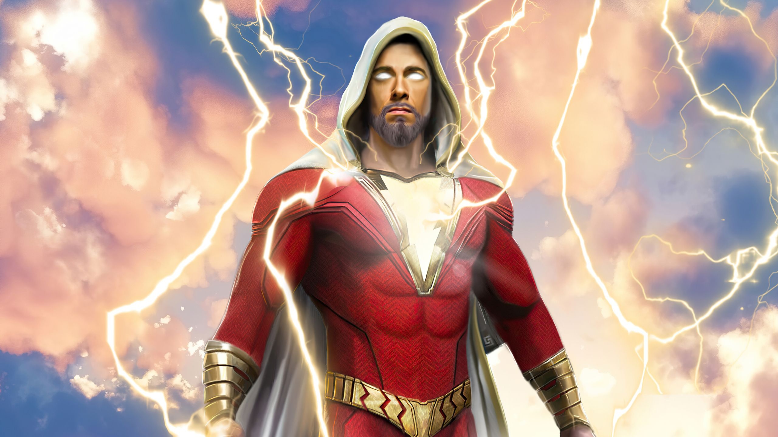 Shazam! Fury of the Gods, Battle-damaged Shazam, Set photos, New suit reveal, 2560x1440 HD Desktop