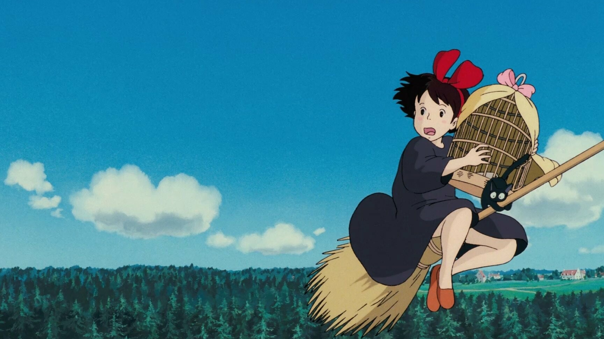 Kiki's Delivery Service, Cute witch, Kiki and Jiji, Captivating storyline, 1920x1080 Full HD Desktop