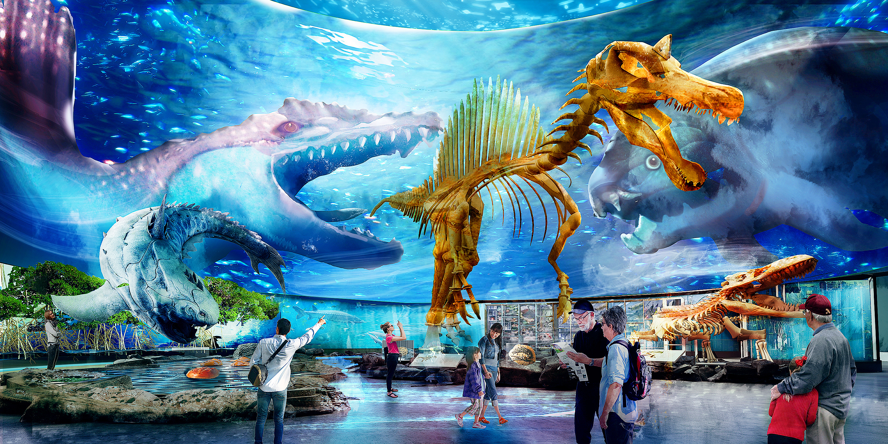 Singapore, Oceanarium Wallpaper, 3000x1500 Dual Screen Desktop