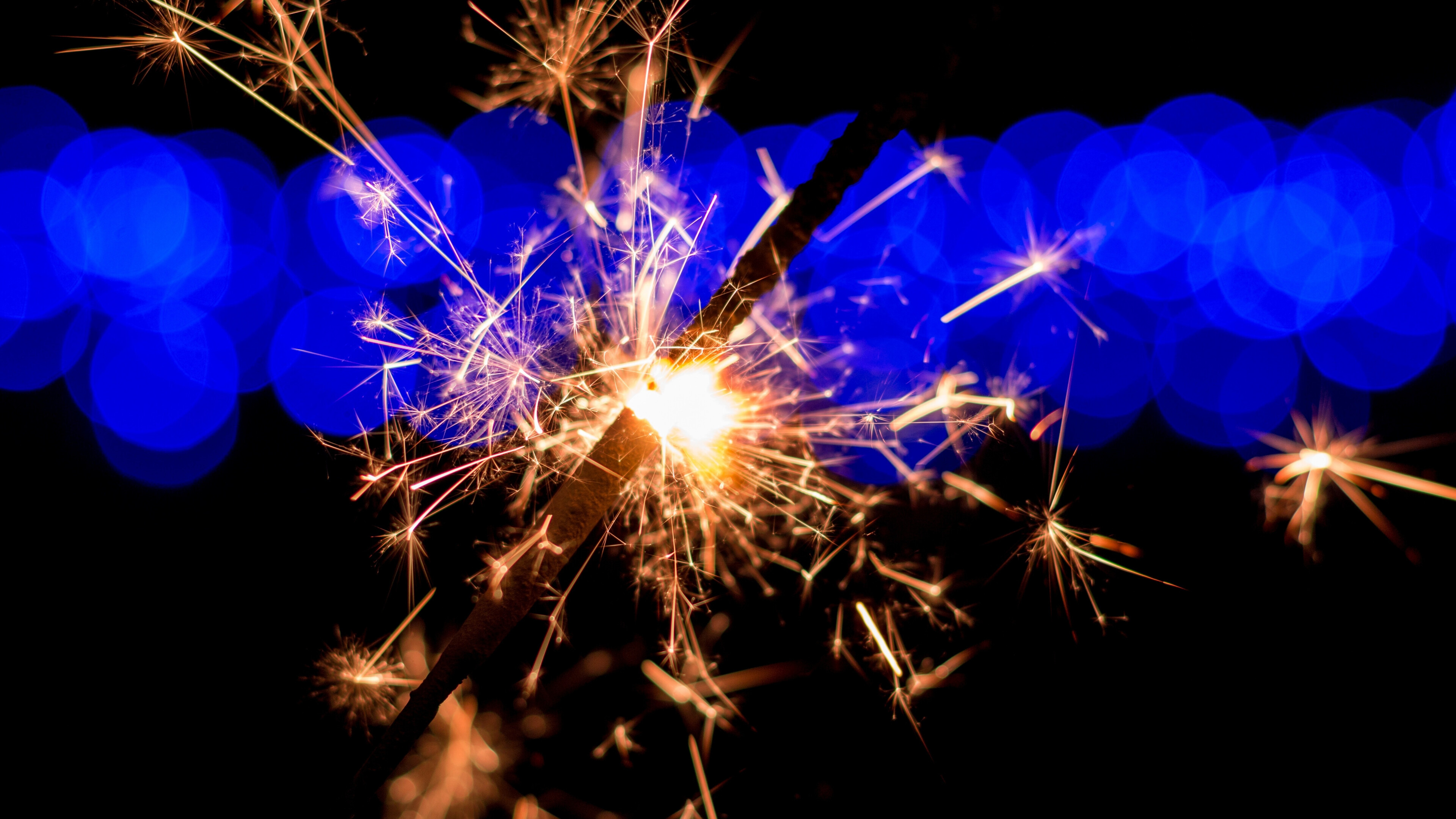 Bokeh, Sparkler Wallpaper, 3840x2160 4K Desktop