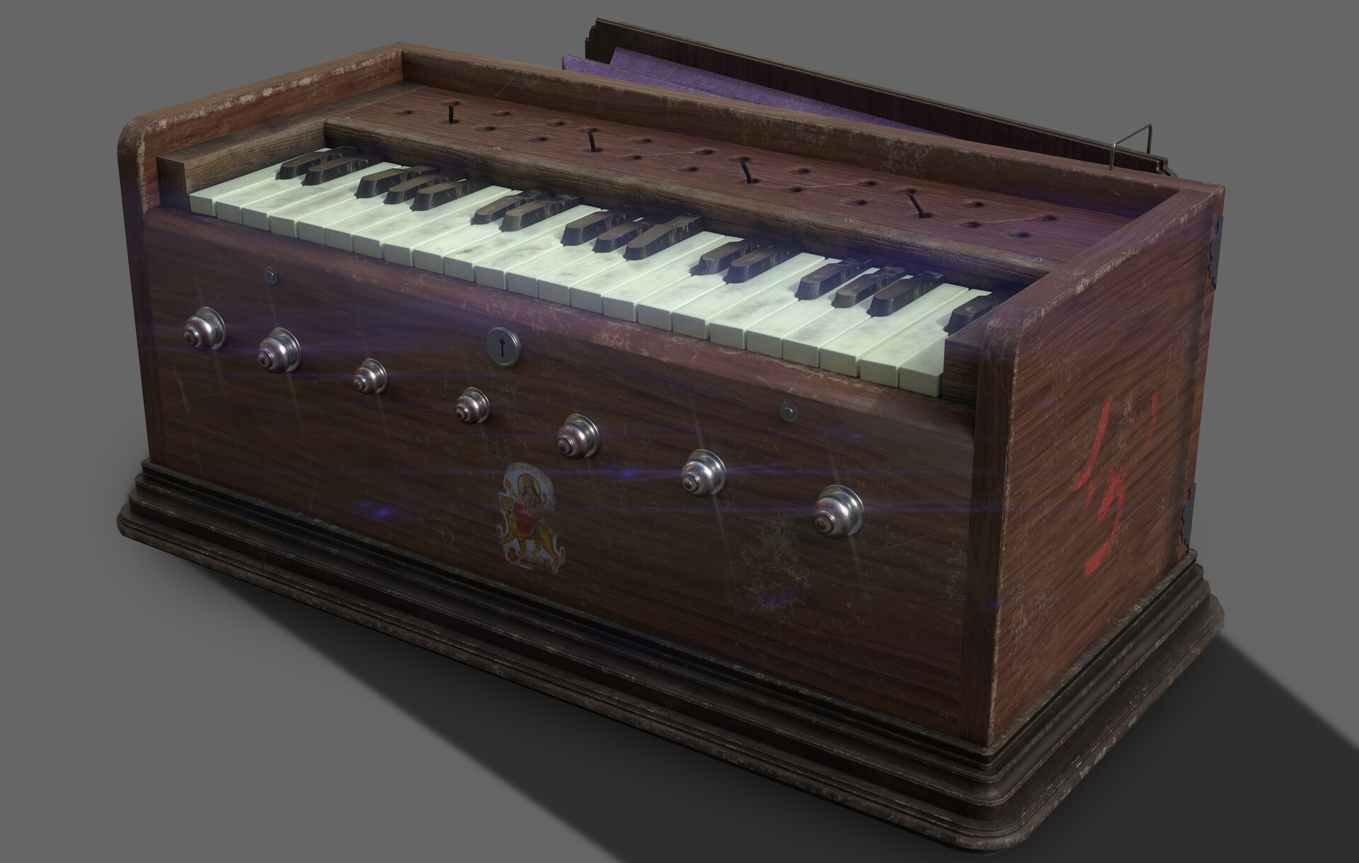 Indian harmonium art, Artstation showcase, Musical craftsmanship, Traditional design, 1920x1220 HD Desktop