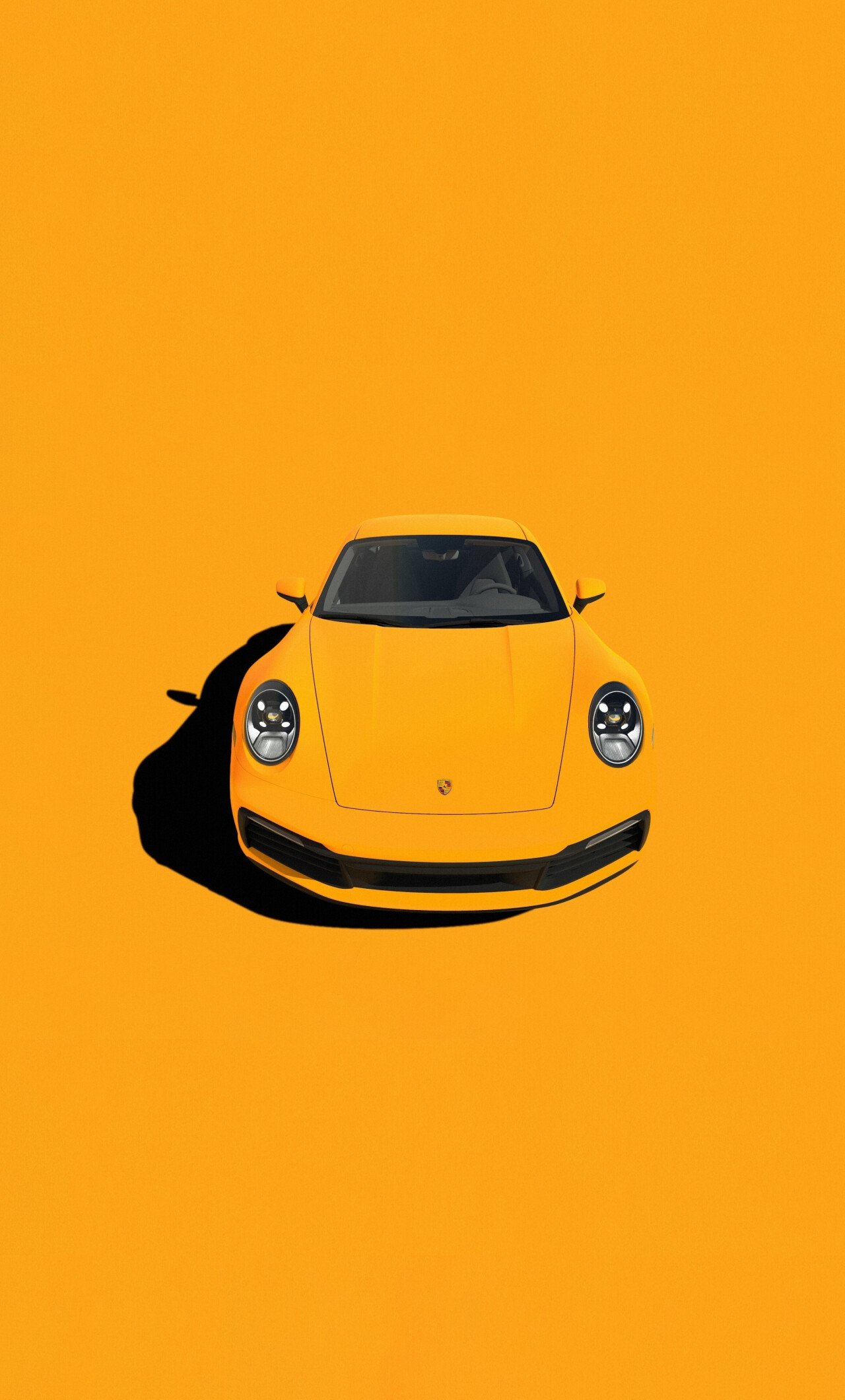 Porsche 911 yellow sportcar, Eye-catching design, Dynamic speed, Exquisite automotive, 1280x2120 HD Phone