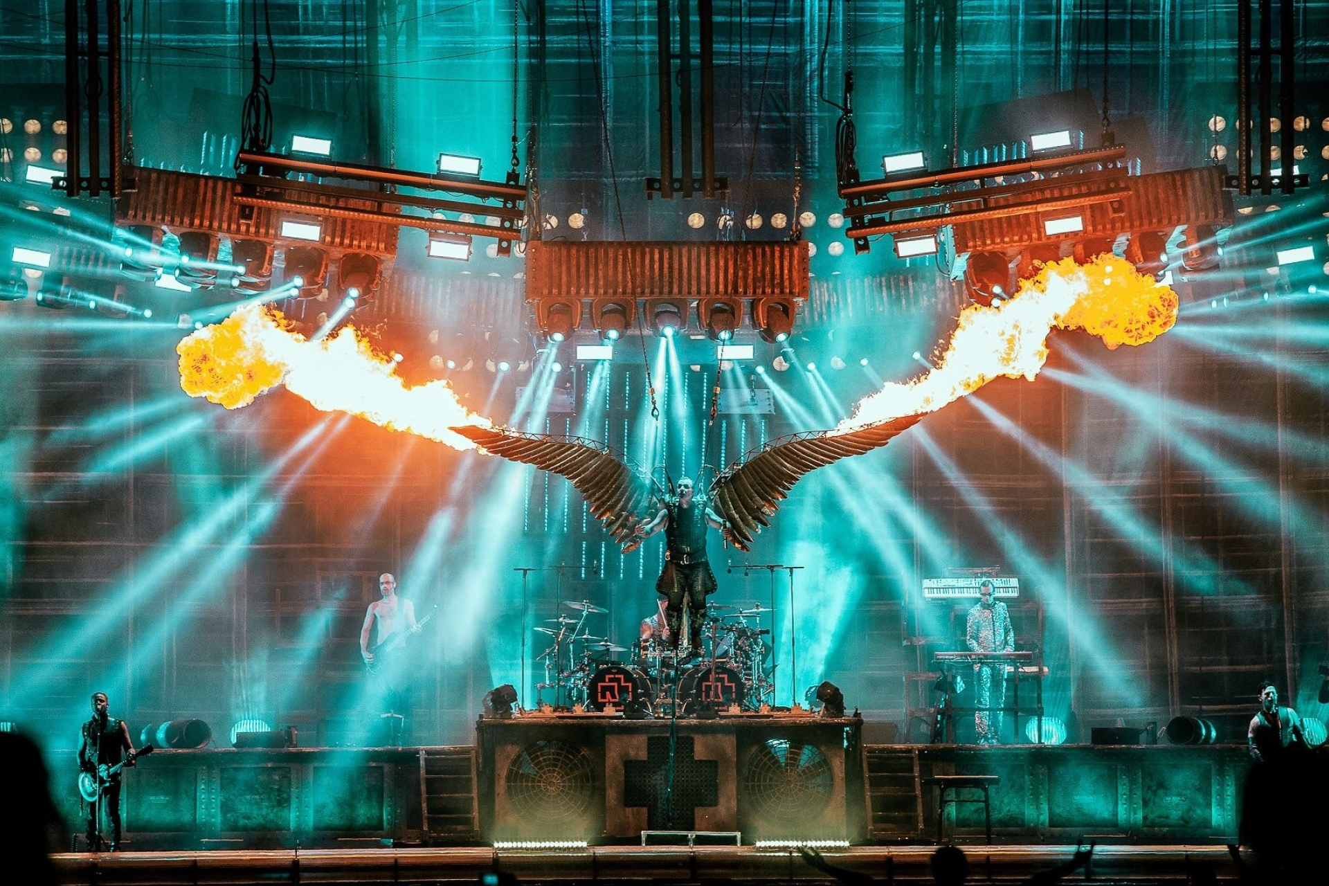 Epic firetrucks, Rammstein live, Carlos Lopez photography, Musical intensity, 1920x1280 HD Desktop