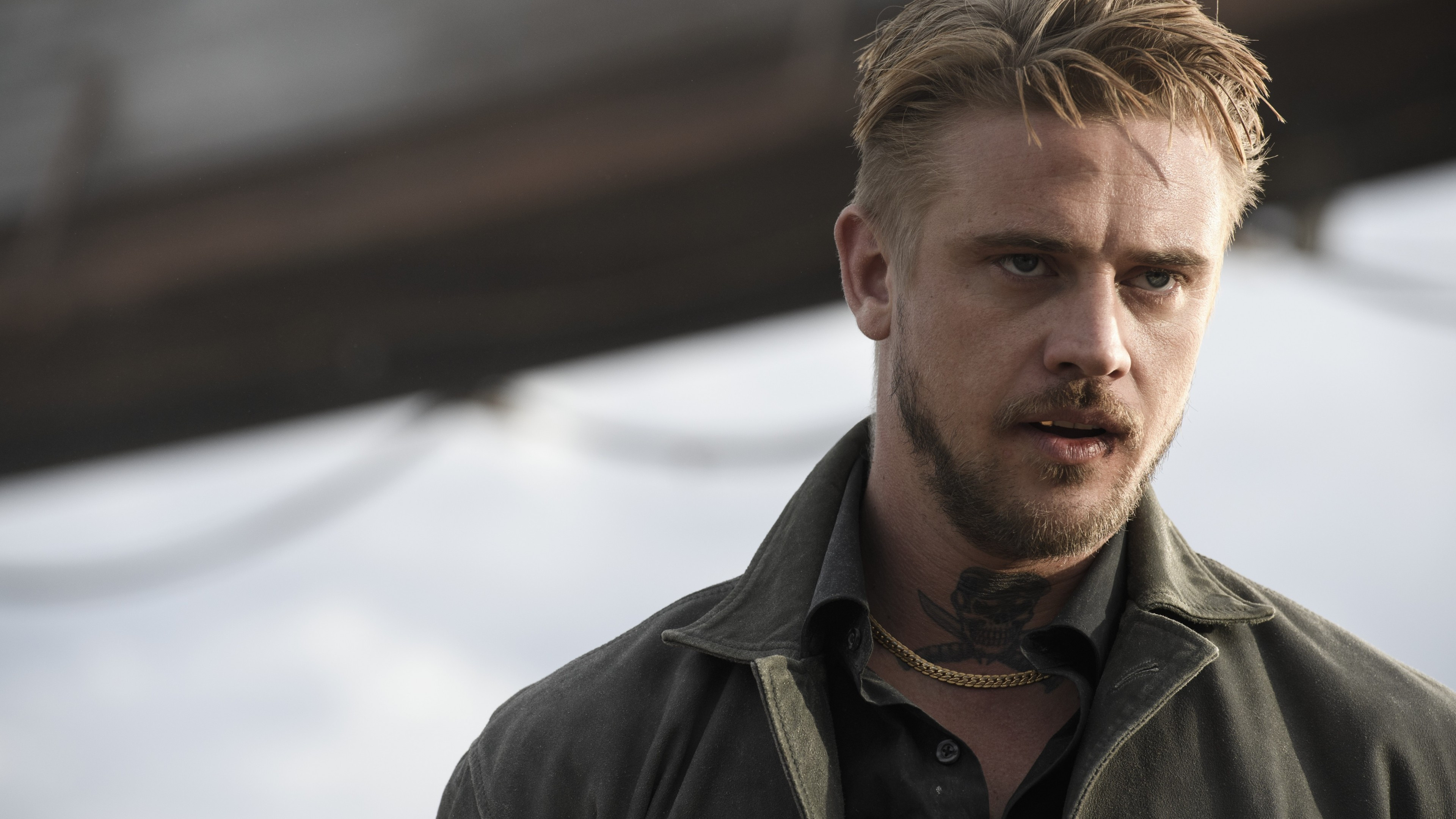 Boyd Holbrook, Logan tattoo necklace, 3840x2160 4K Desktop