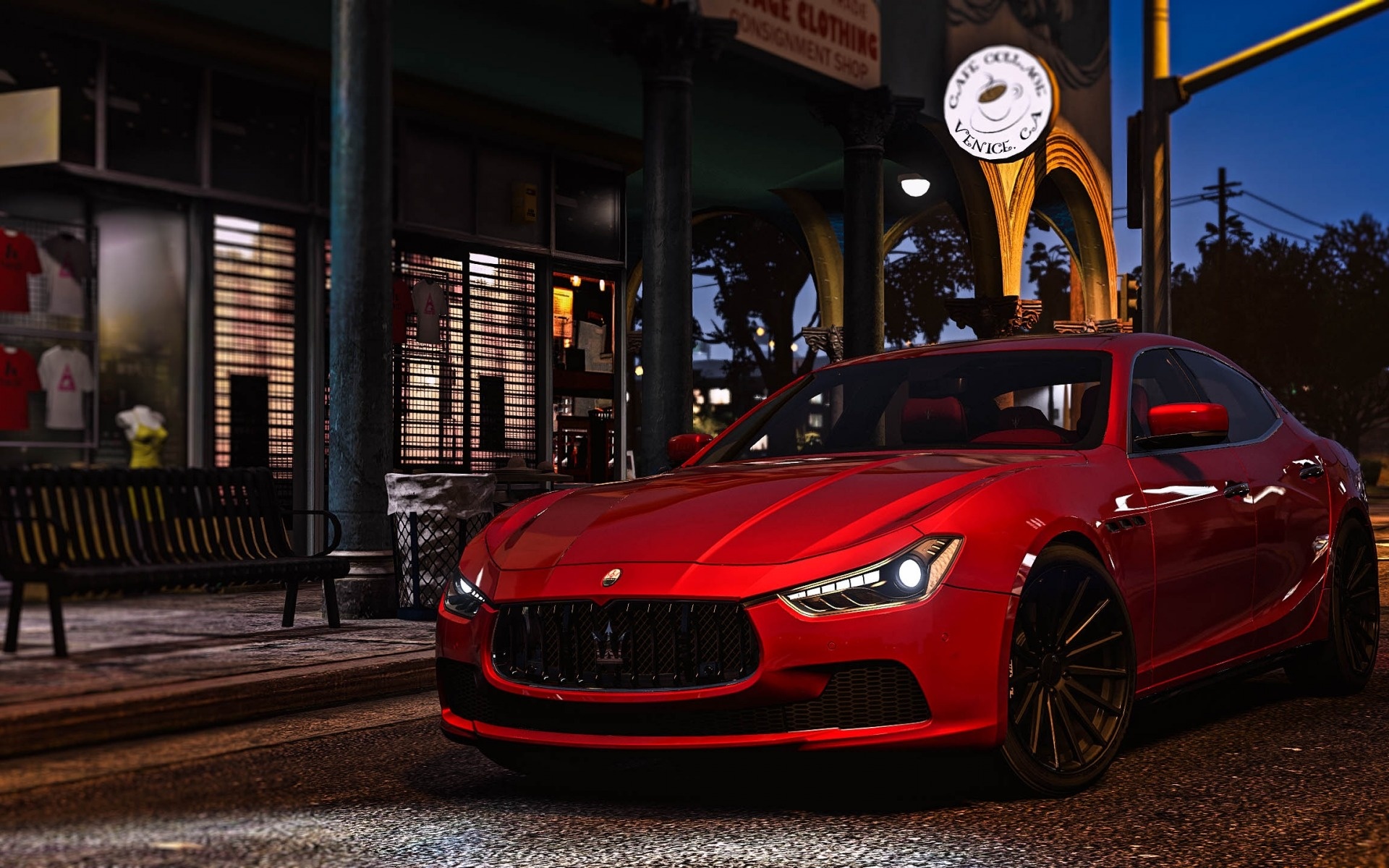 Maserati Ghibli, Auto industry, Grand Theft Auto V, Red Ghibli, 1920x1200 HD Desktop