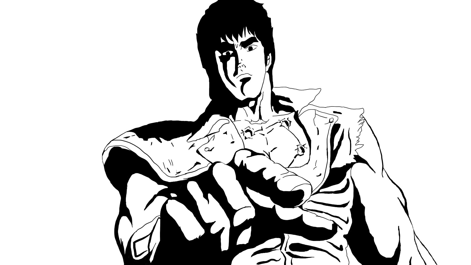 Black and white, Hokuto no Ken Wallpaper, 1920x1080 Full HD Desktop