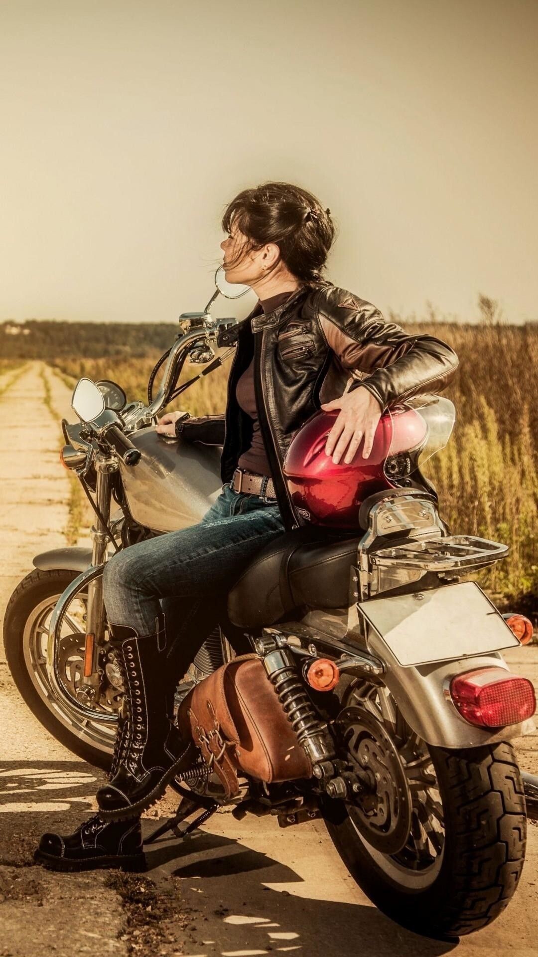 Biker girl wallpapers, Popular backgrounds, Motorcycle fashion, Adventure awaits, 1080x1920 Full HD Phone