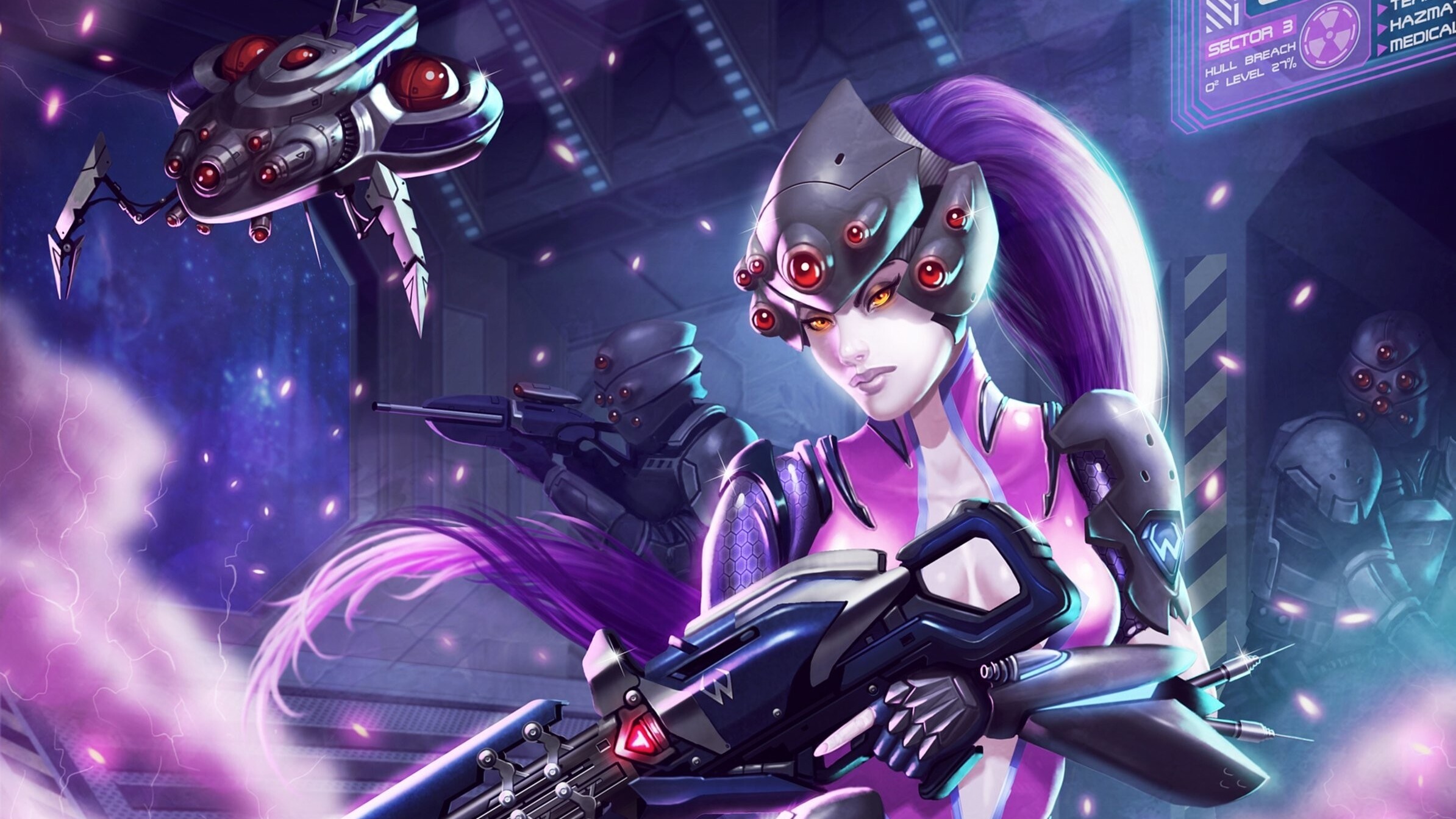 Overwatch Widowmaker GIF, HD wallpapers, 2390x1350 HD Desktop