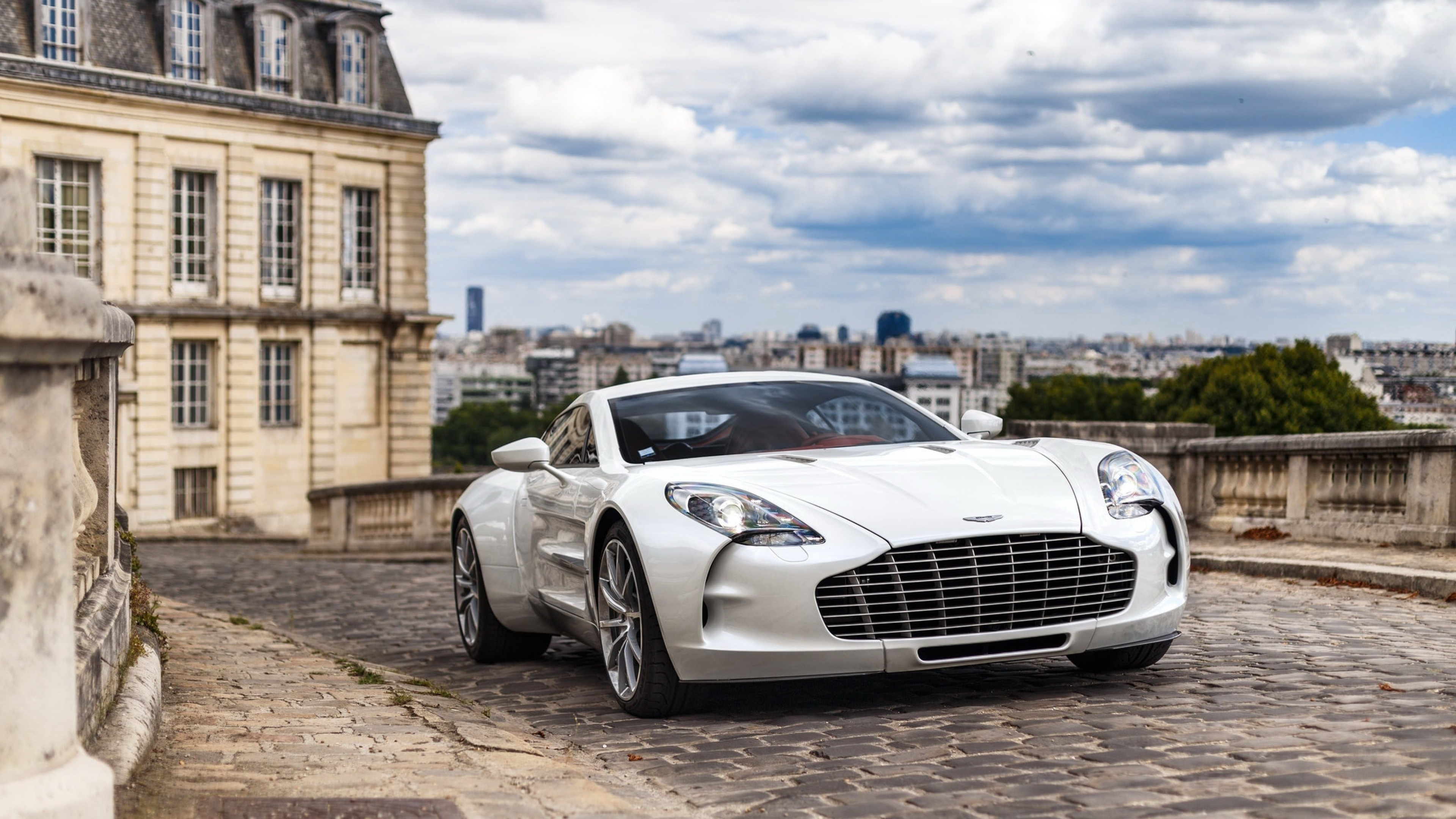 Aston Martin One-77, Supercar white, Sport wallpapers, UHD TV, 3840x2160 4K Desktop