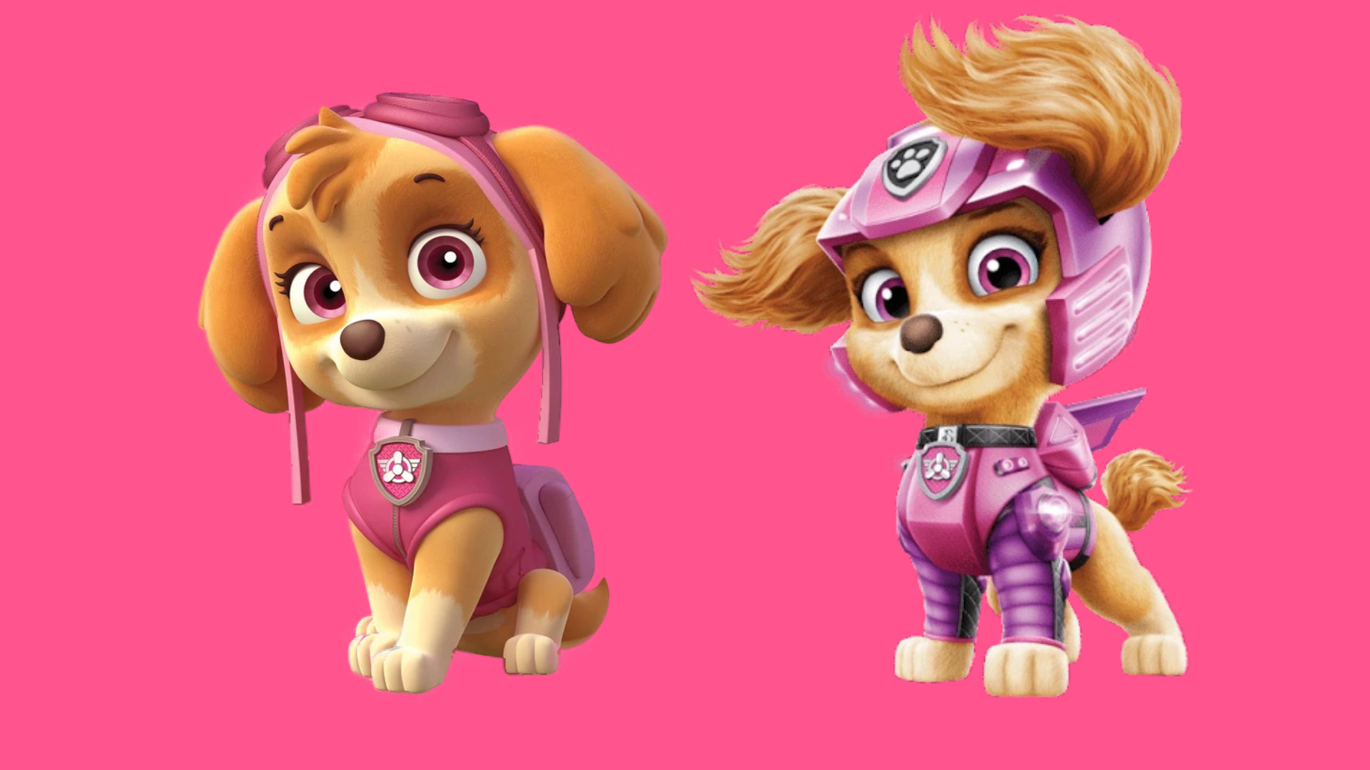 Paw Patrol protagonists, Animated series, Movie comparison, Side by side, 1920x1080 Full HD Desktop