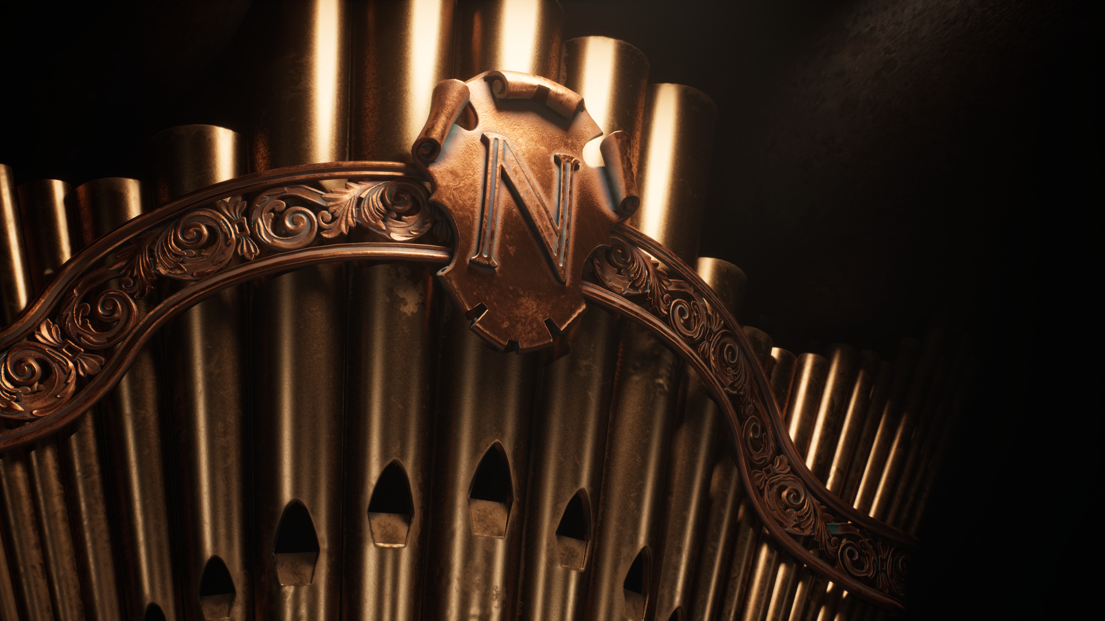 Artstation, Nautilus pipe organ, Lumen experiment, Artistic creation, 3840x2160 4K Desktop