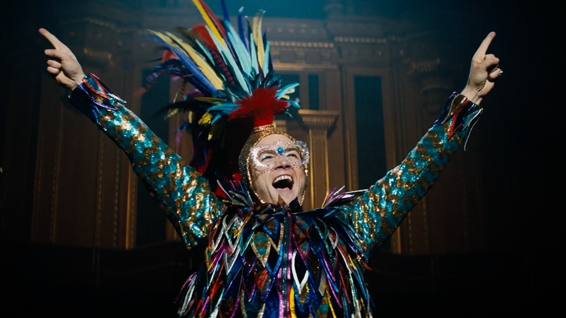 Rocketman movie, Taron Egerton, Self-singing talent, Musical tribute, 1920x1080 Full HD Desktop