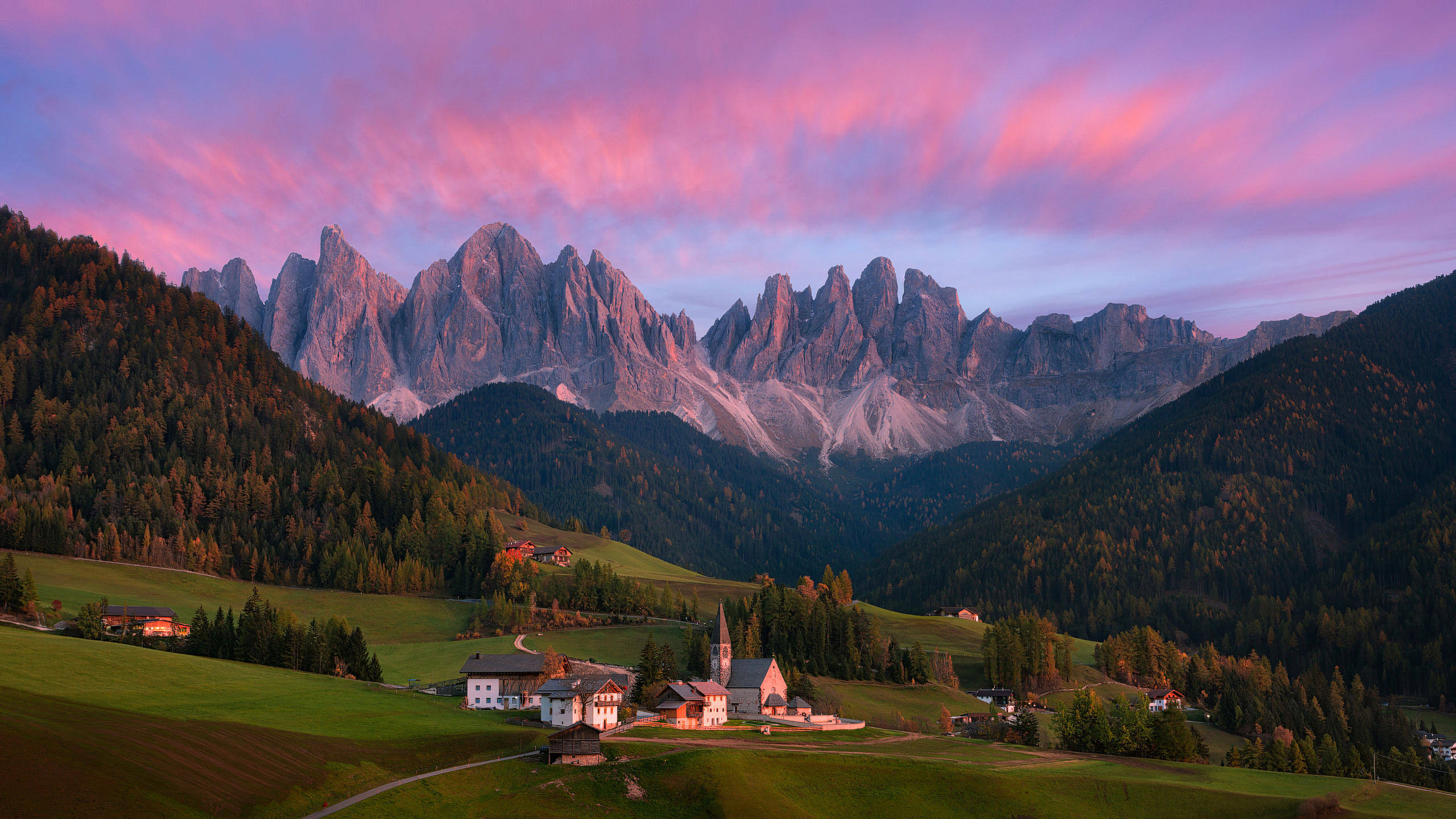 Mountain village, Pristine nature, Forested landscapes, Tranquil hideaway, 2560x1440 HD Desktop