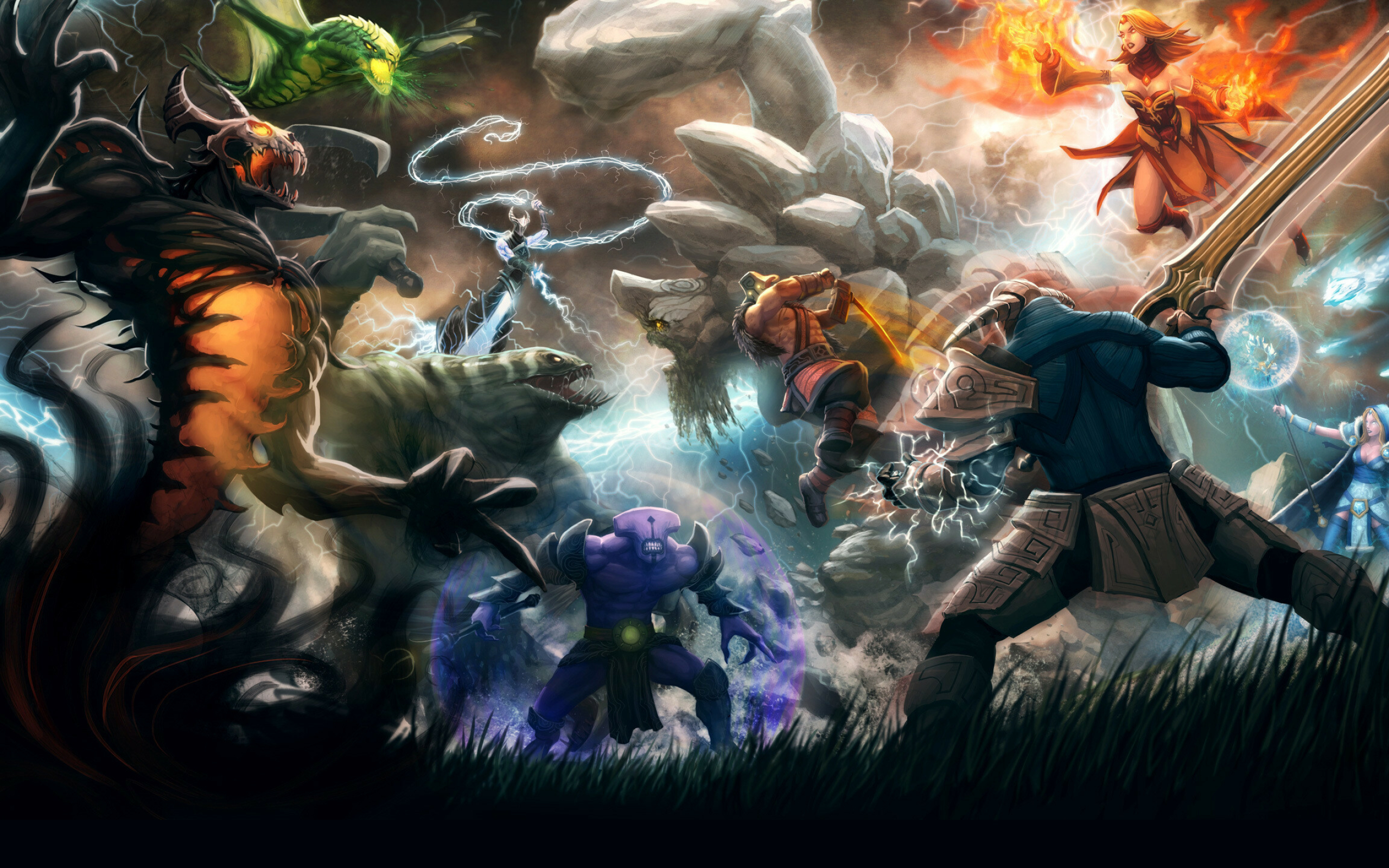 Radiant vs Dire, Dota 2 Wallpaper, 2560x1600 HD Desktop