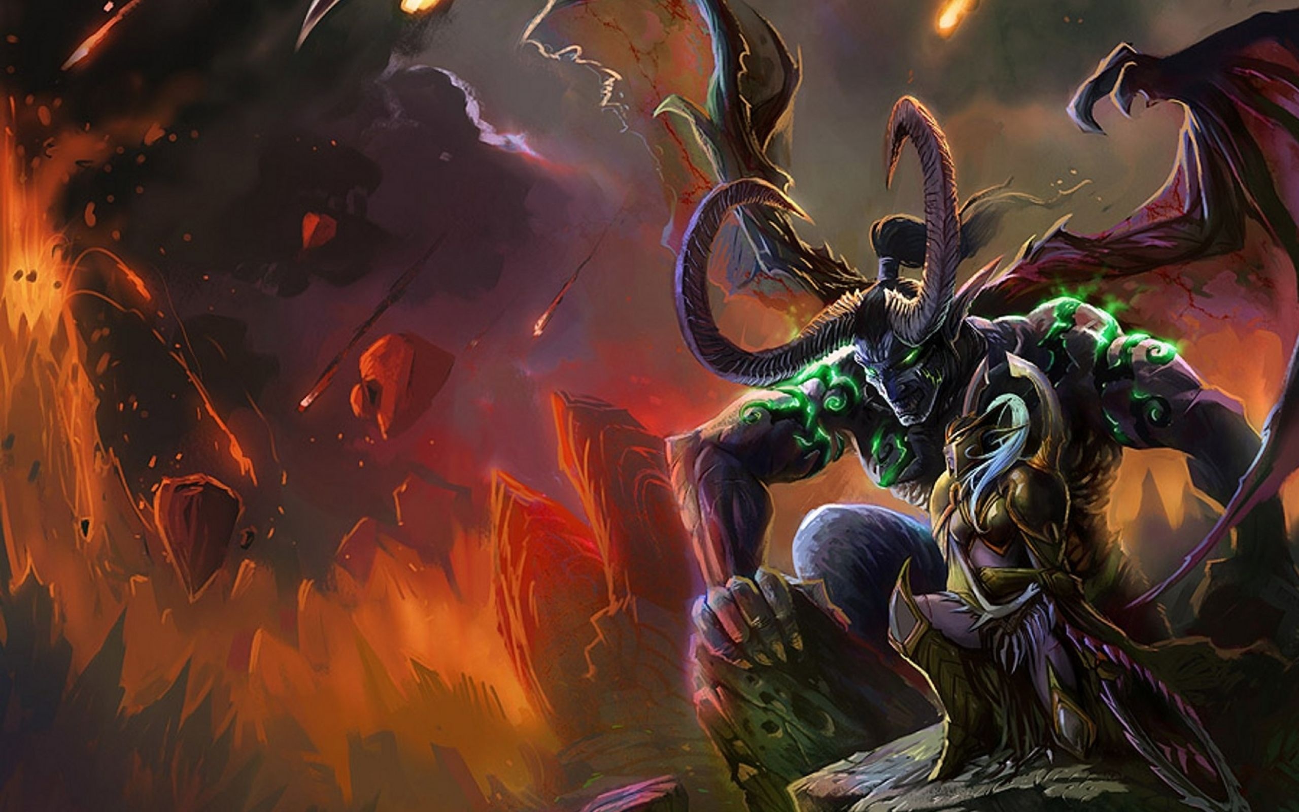 World of Warcraft, Illidan Stormrage, Warcraft III, Legendary demon hunter, 2560x1600 HD Desktop