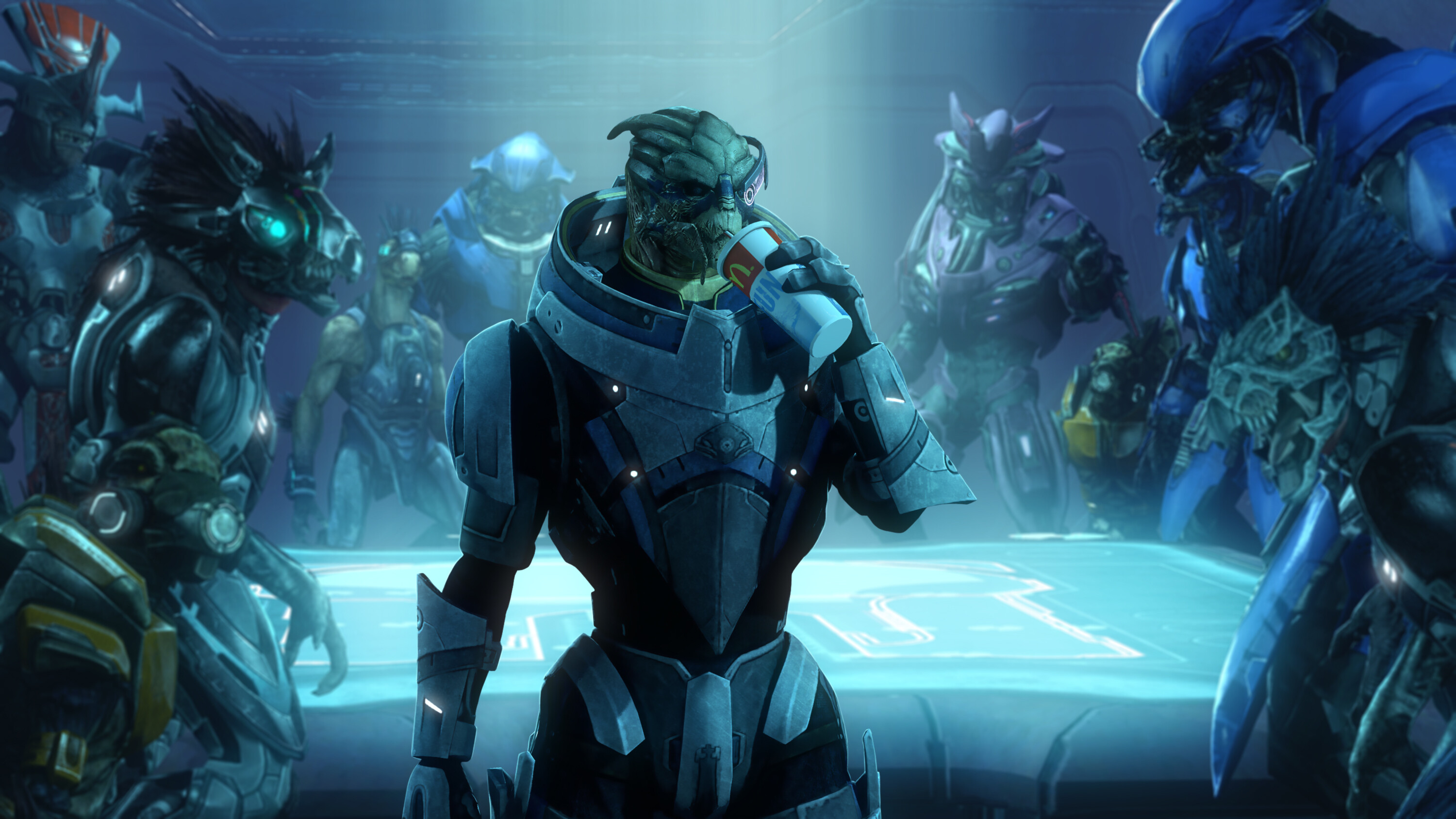 Garrus Vakarian, Mass Effect Halo crossover, Turian covenant section, Games, 3000x1690 HD Desktop