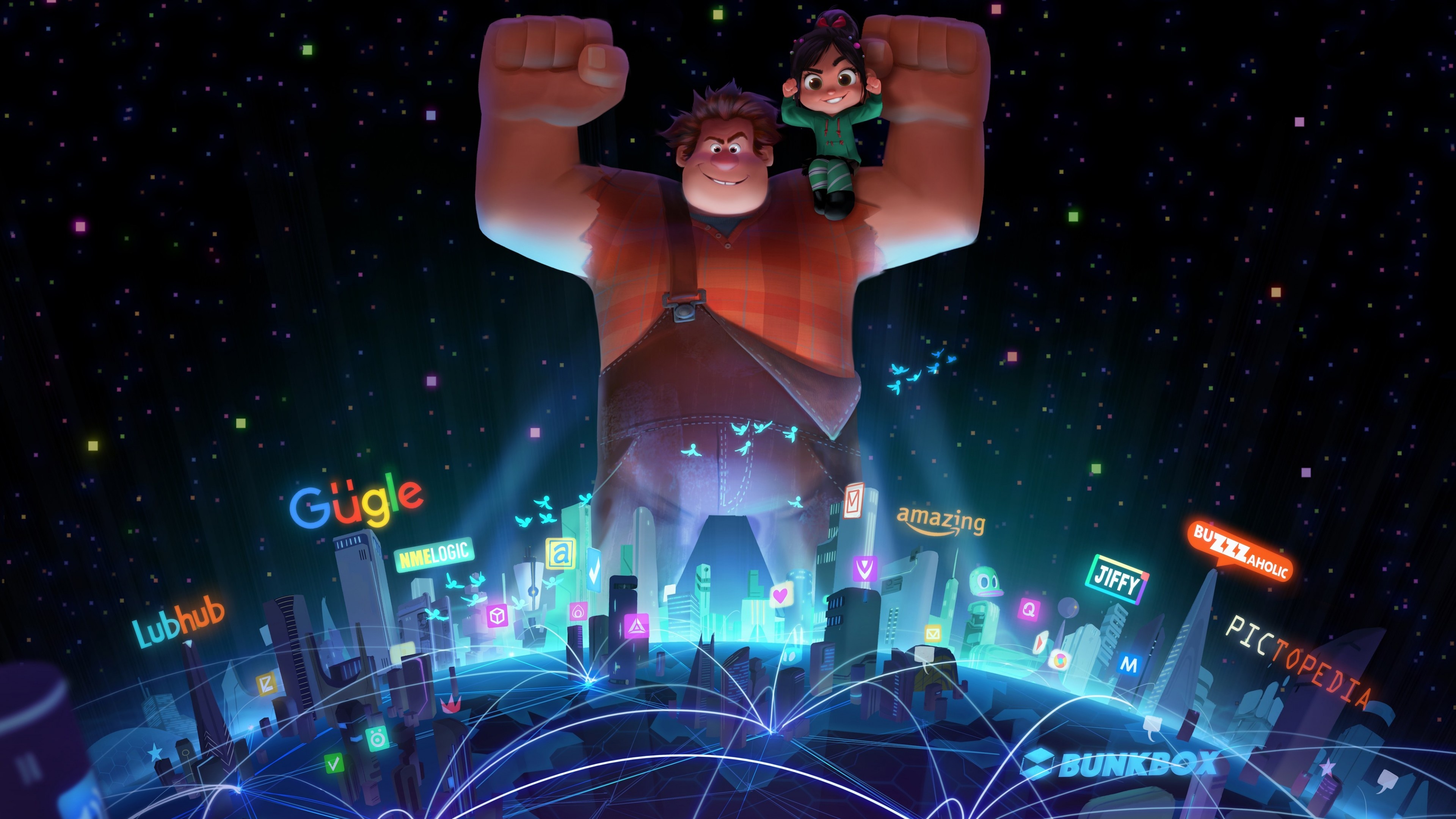 Ralph Breaks the Internet, Wreck It Ralph 2, 4K movies, High-quality wallpaper, 3840x2160 4K Desktop