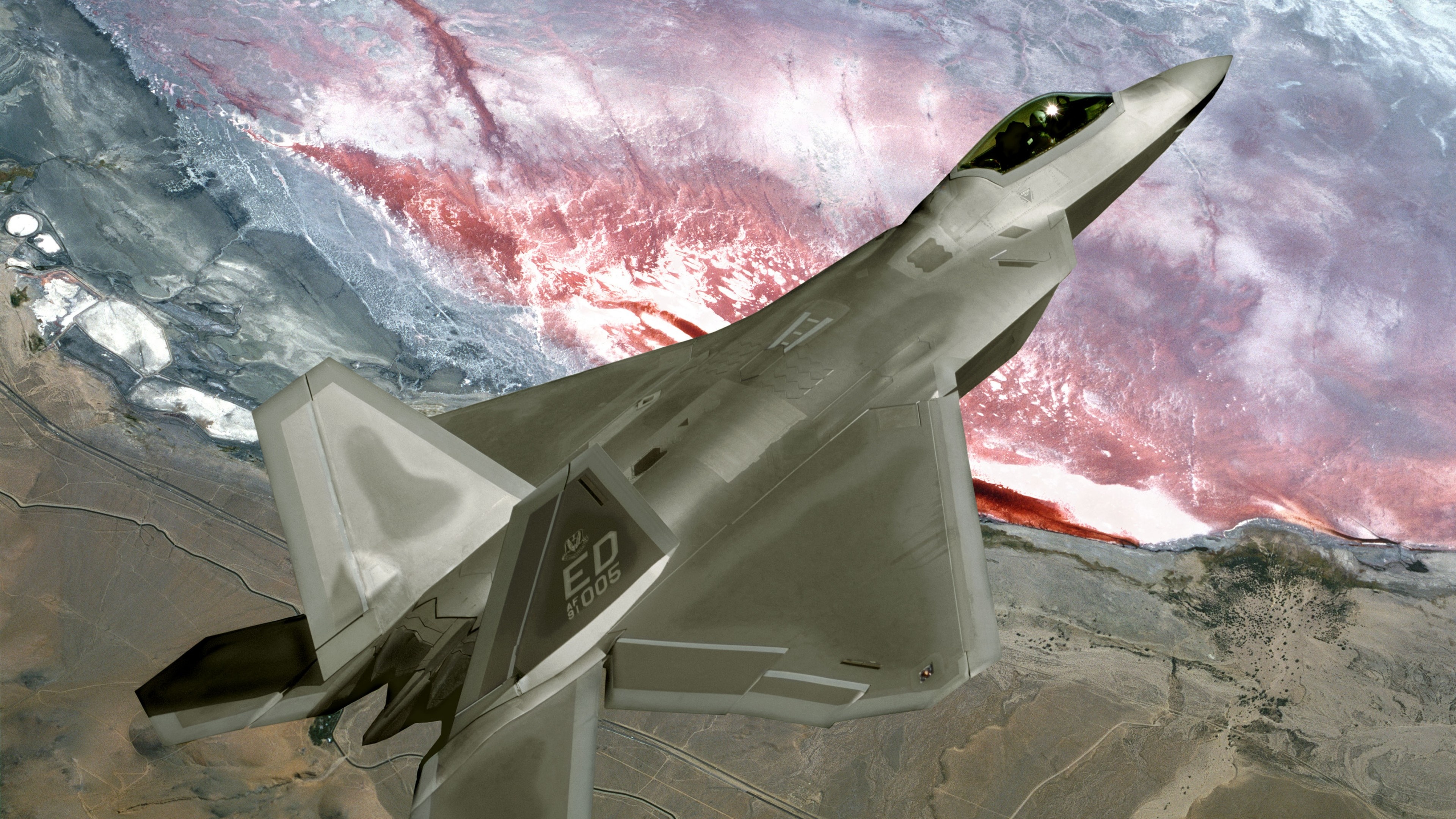 , F-22, Raptor, Lockheed, Martin, stealth, air superiority fighter, Ai 3840x2160