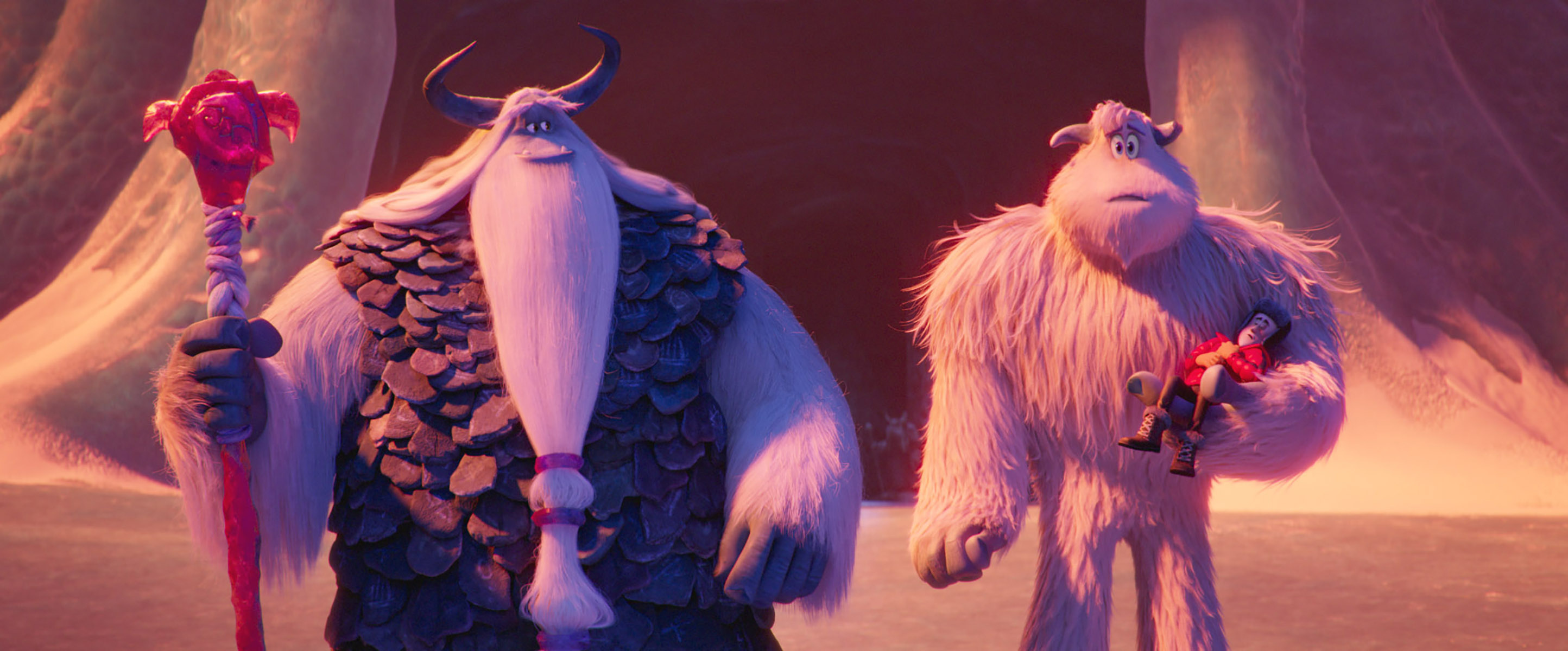 Smallfoot animation, Eisigart adventure, Animated film, Snowy landscape, 2890x1200 Dual Screen Desktop