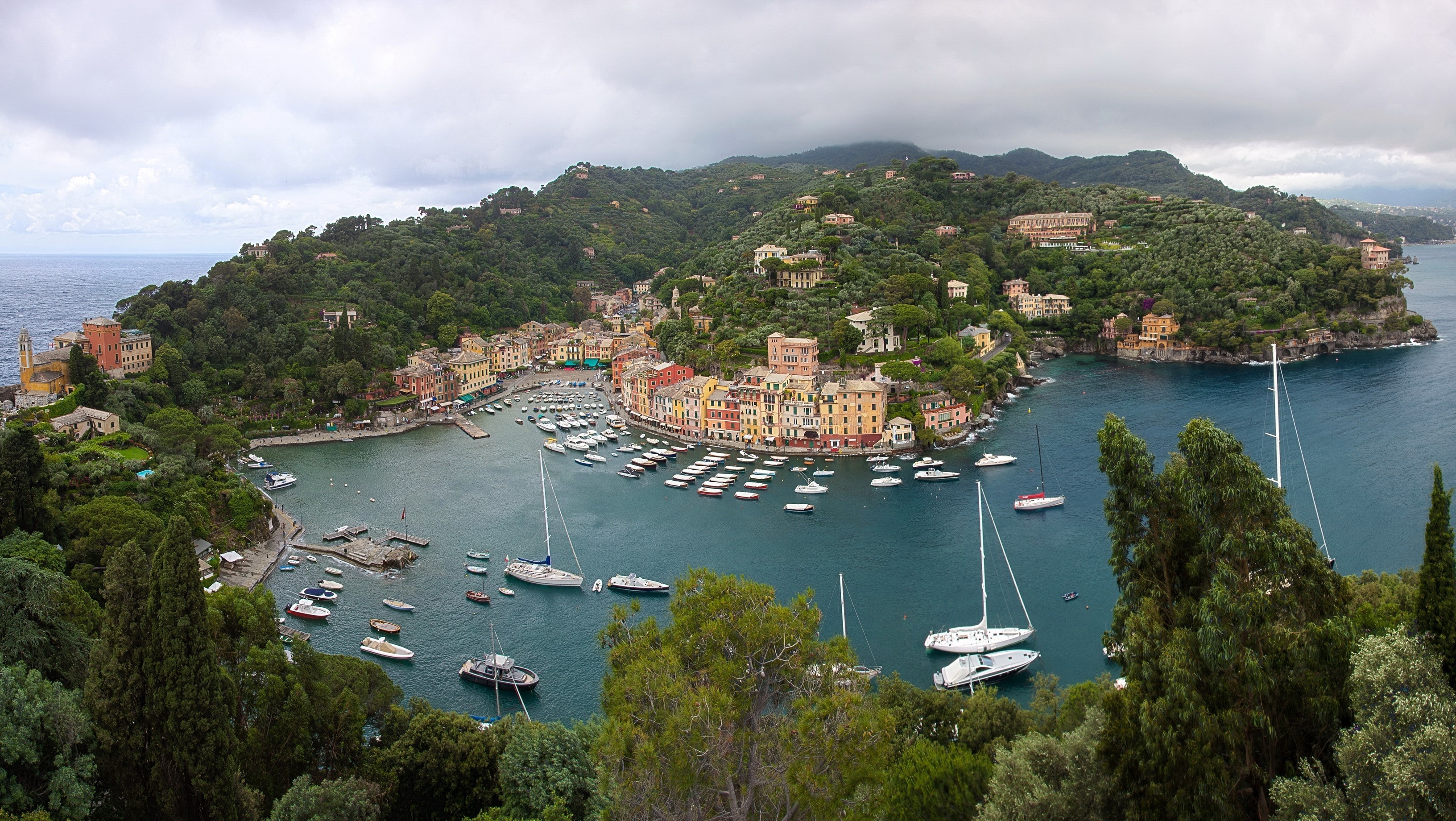 Genoa, Portofino liguria italy, City house island, 3270x1840 HD Desktop