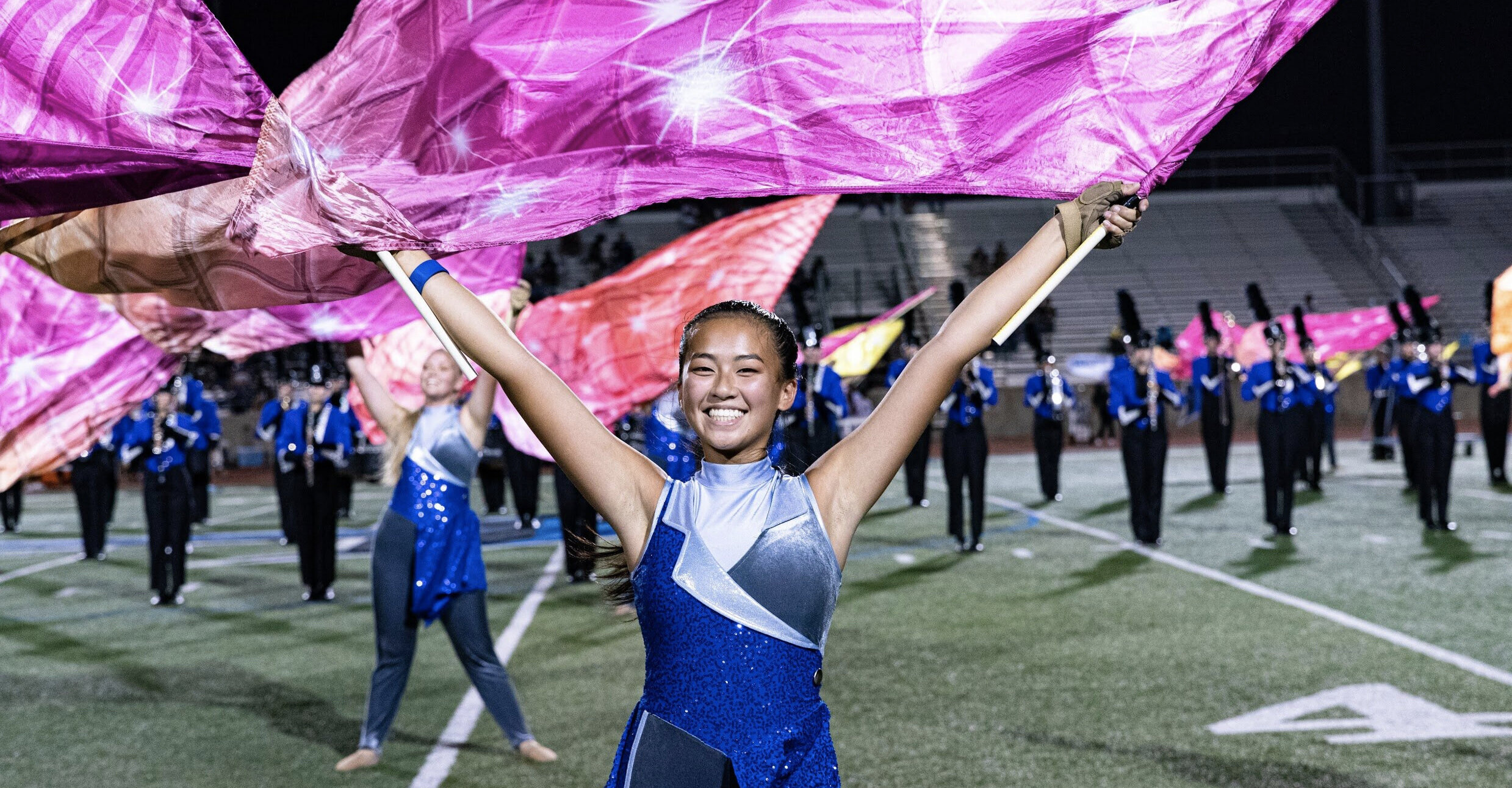 Hebron Band, Color Guard (Flag Spinning) Wallpaper, 2480x1300 HD Desktop