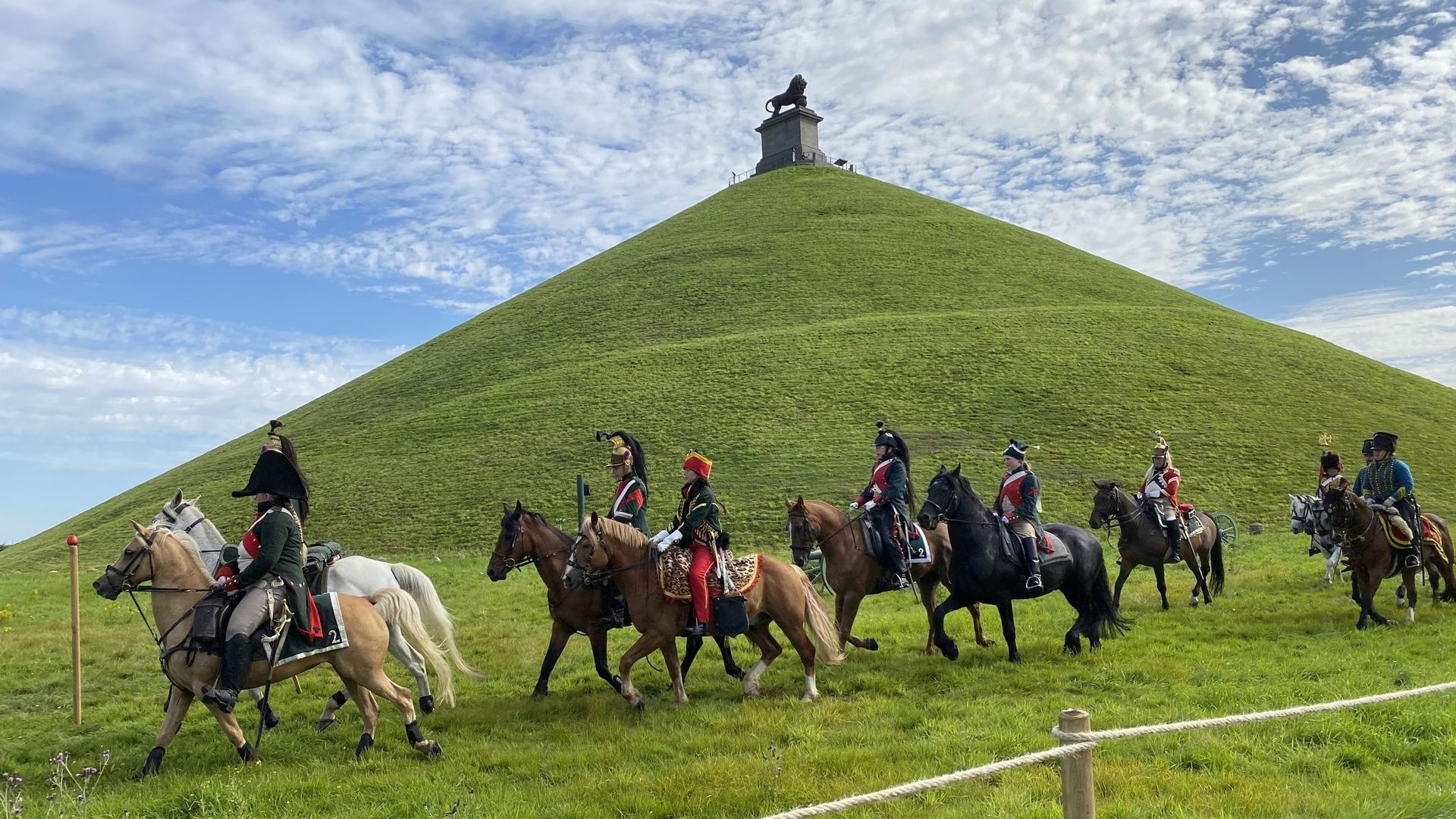 Waterloo, Belgium, Travels, Cavalry demonstration, Historical reenactment, 1920x1080 Full HD Desktop