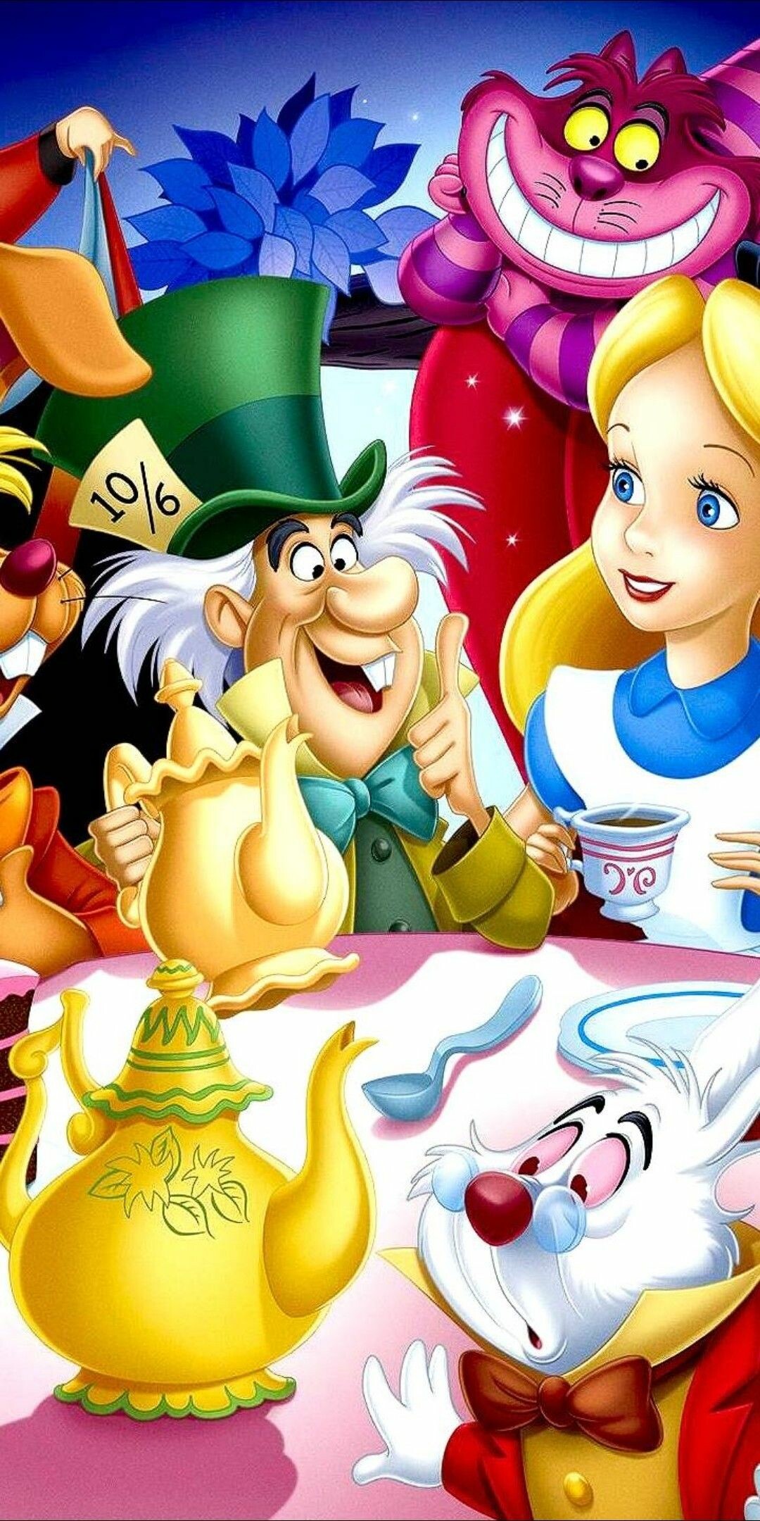 Alice In Wonderland, Disney characters, Whimsical illustrations, Scooby Doo, 1080x2160 HD Phone