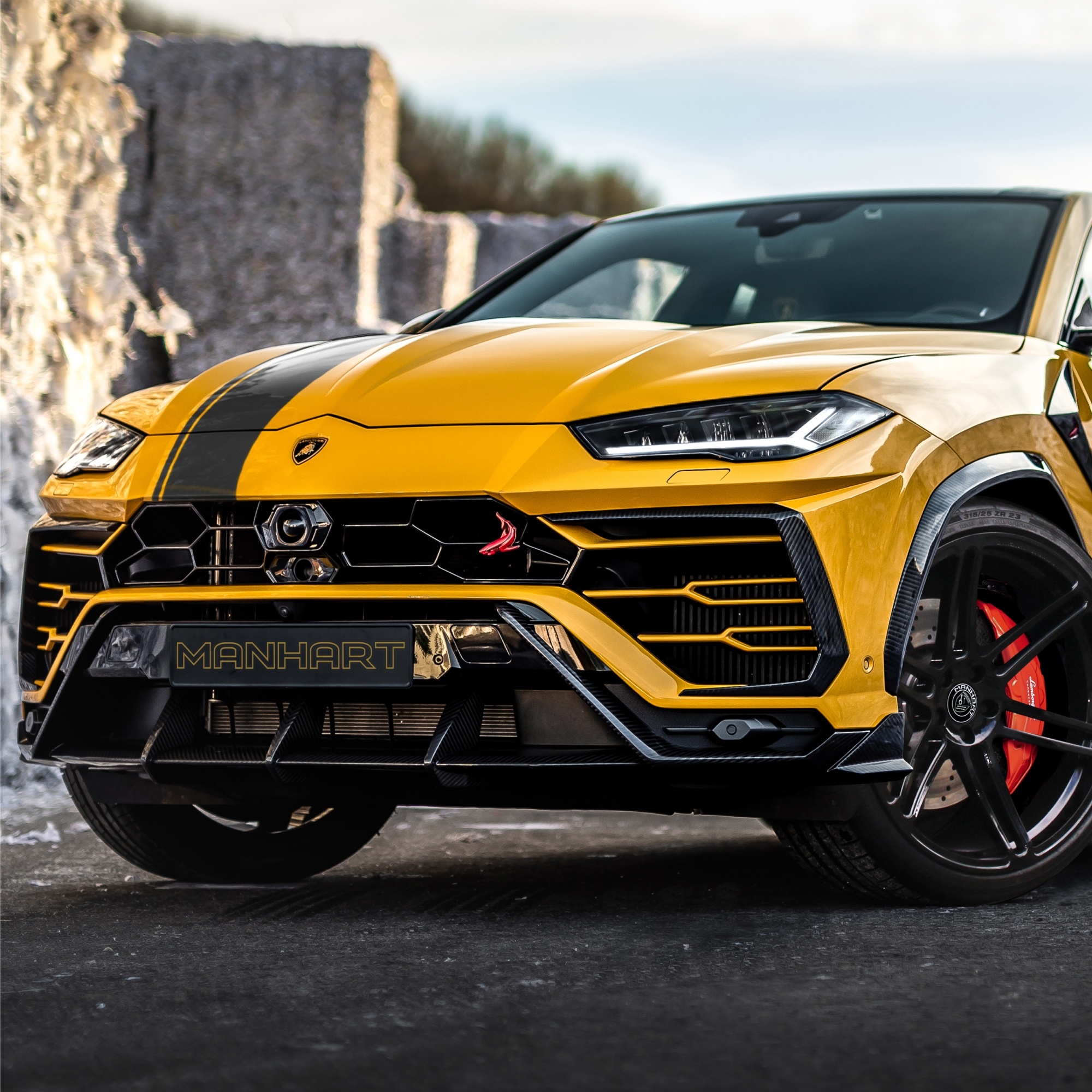 Lamborghini Urus, Topcar design, Carbon front bumper, Manhart performance, 2000x2000 HD Phone