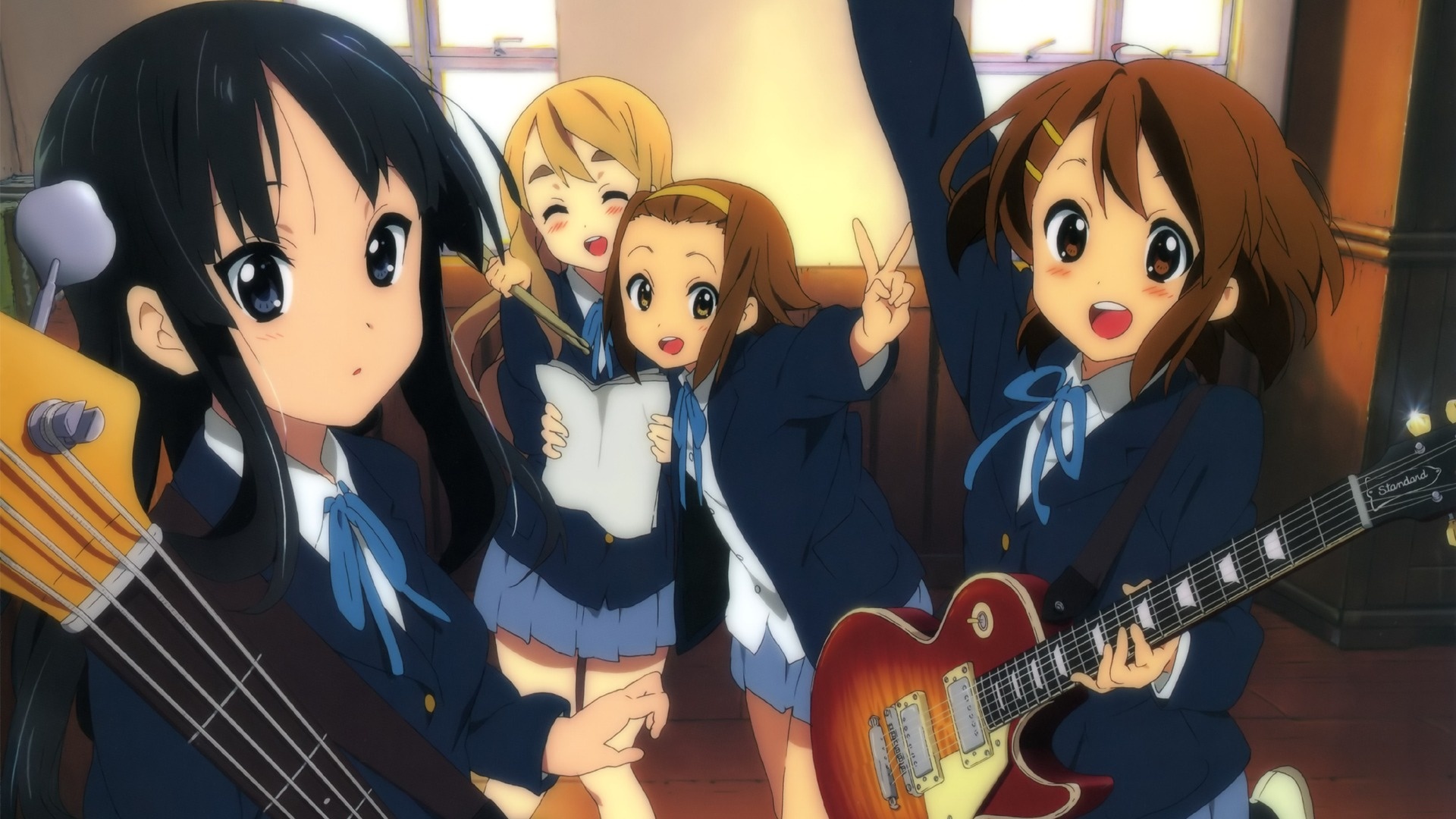 K-On! Anime, Music band, Artistic wallpaper, Youthful energy, 1920x1080 Full HD Desktop