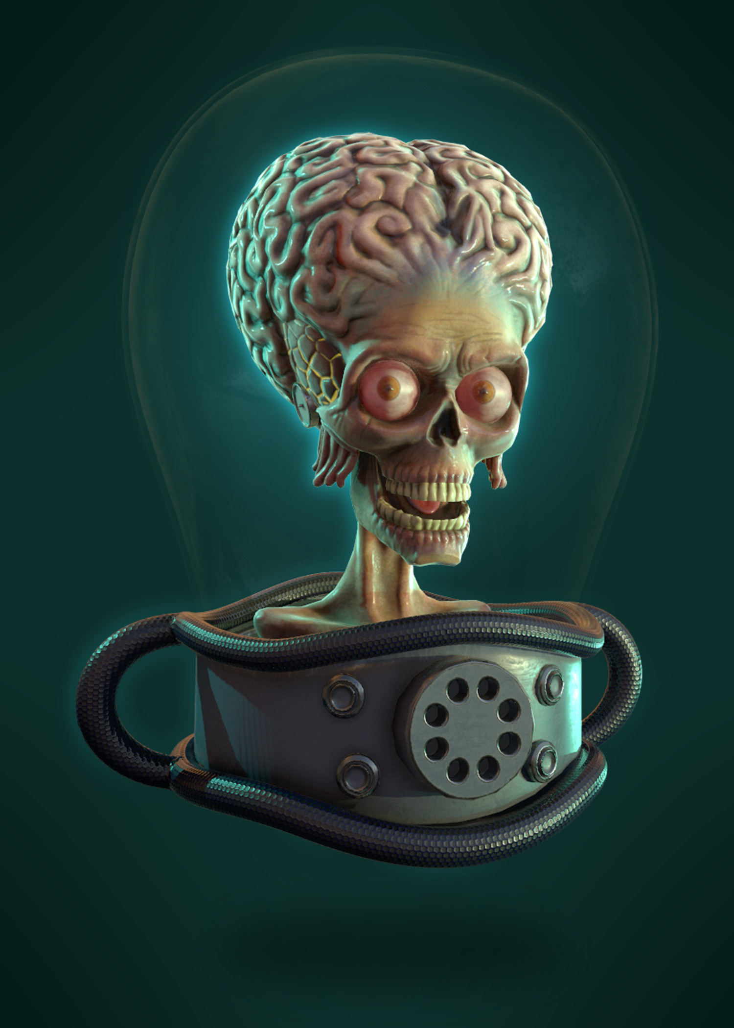 Mars Attacks!, Fan art by Philipp Uterguggenberger, Alien invasion, Sci-fi comedy, 1500x2100 HD Phone