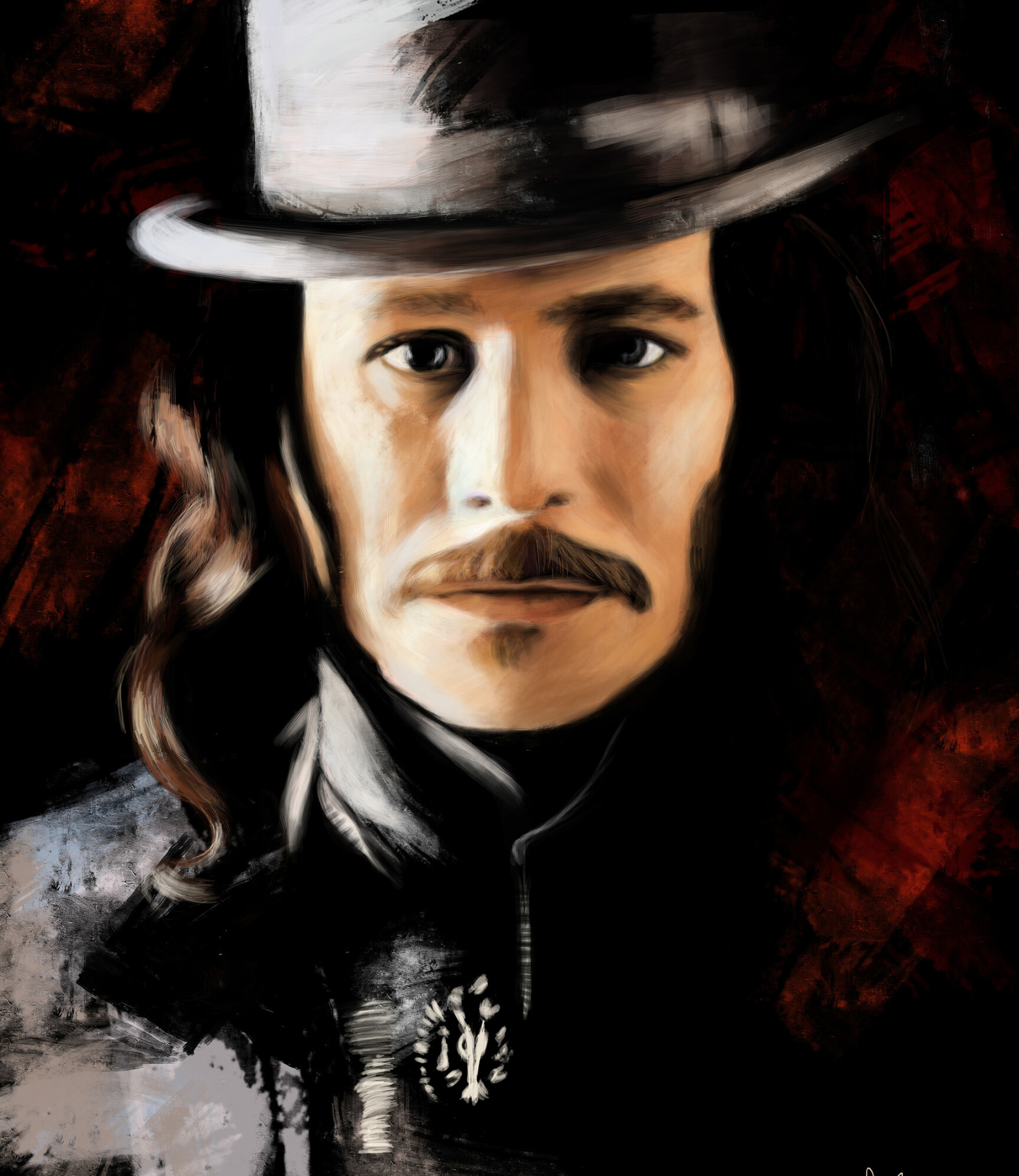 Dracula, Gary Oldman artwork, Detailed illustrations, Classic vampire, 1920x2220 HD Phone