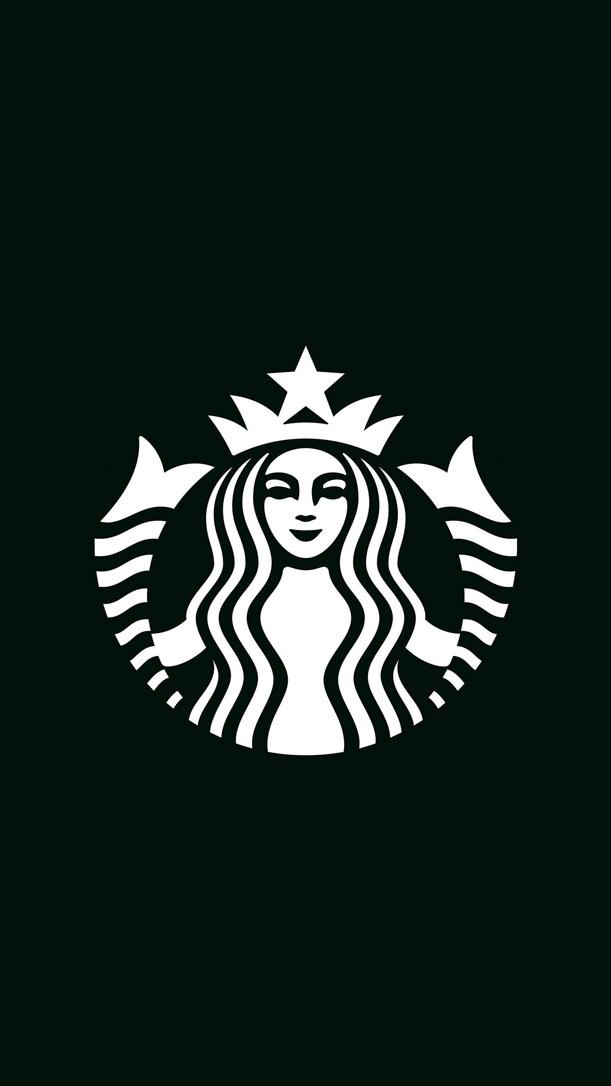 Dark illustration art of Starbucks logo, Breathtaking visuals, Black and white theme, Starbucks charm, 1250x2210 HD Phone