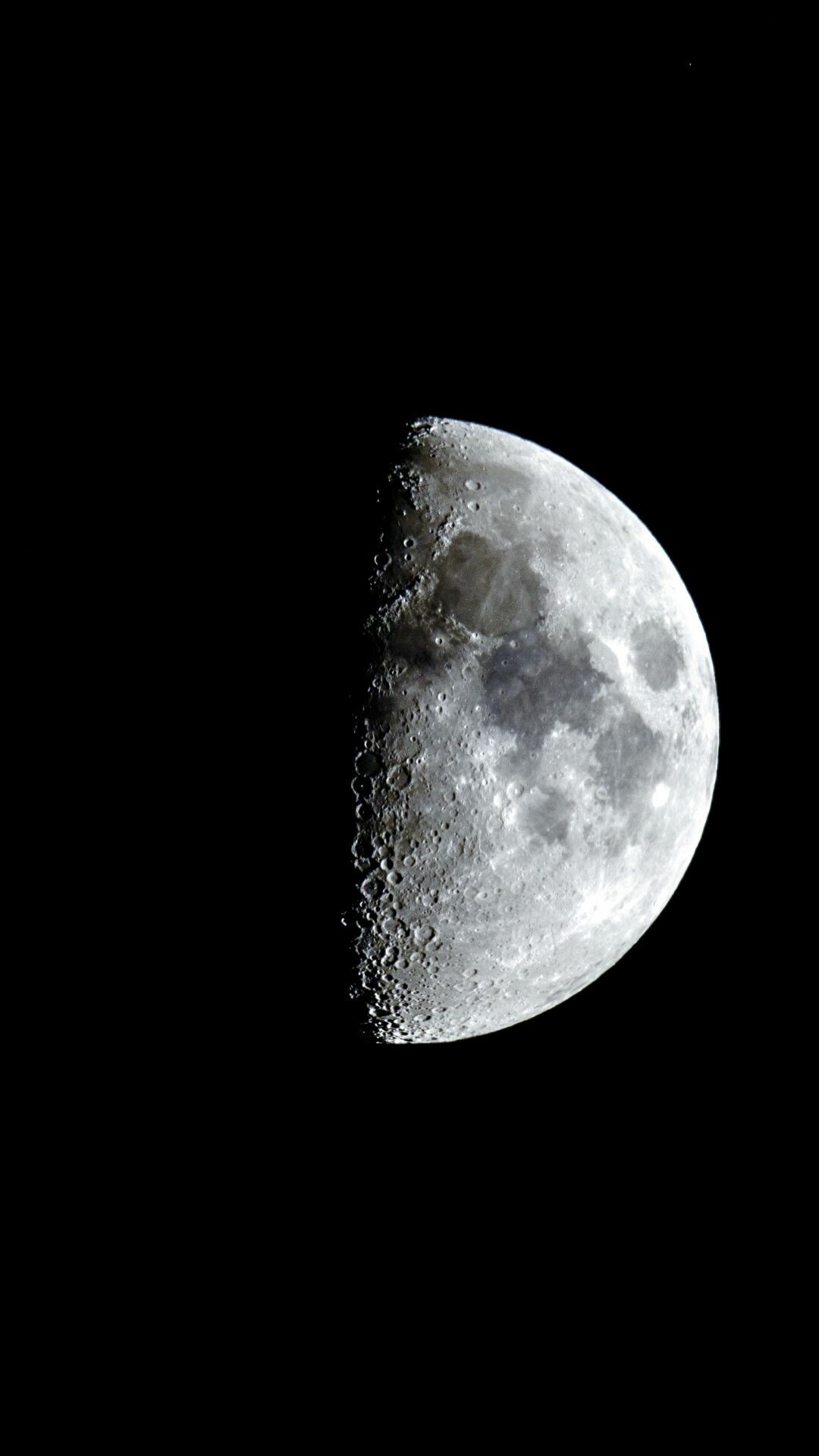 Dark sky moon, Half moon iPhone, Lunar beauty in HD, Space aesthetic, 1080x1920 Full HD Phone