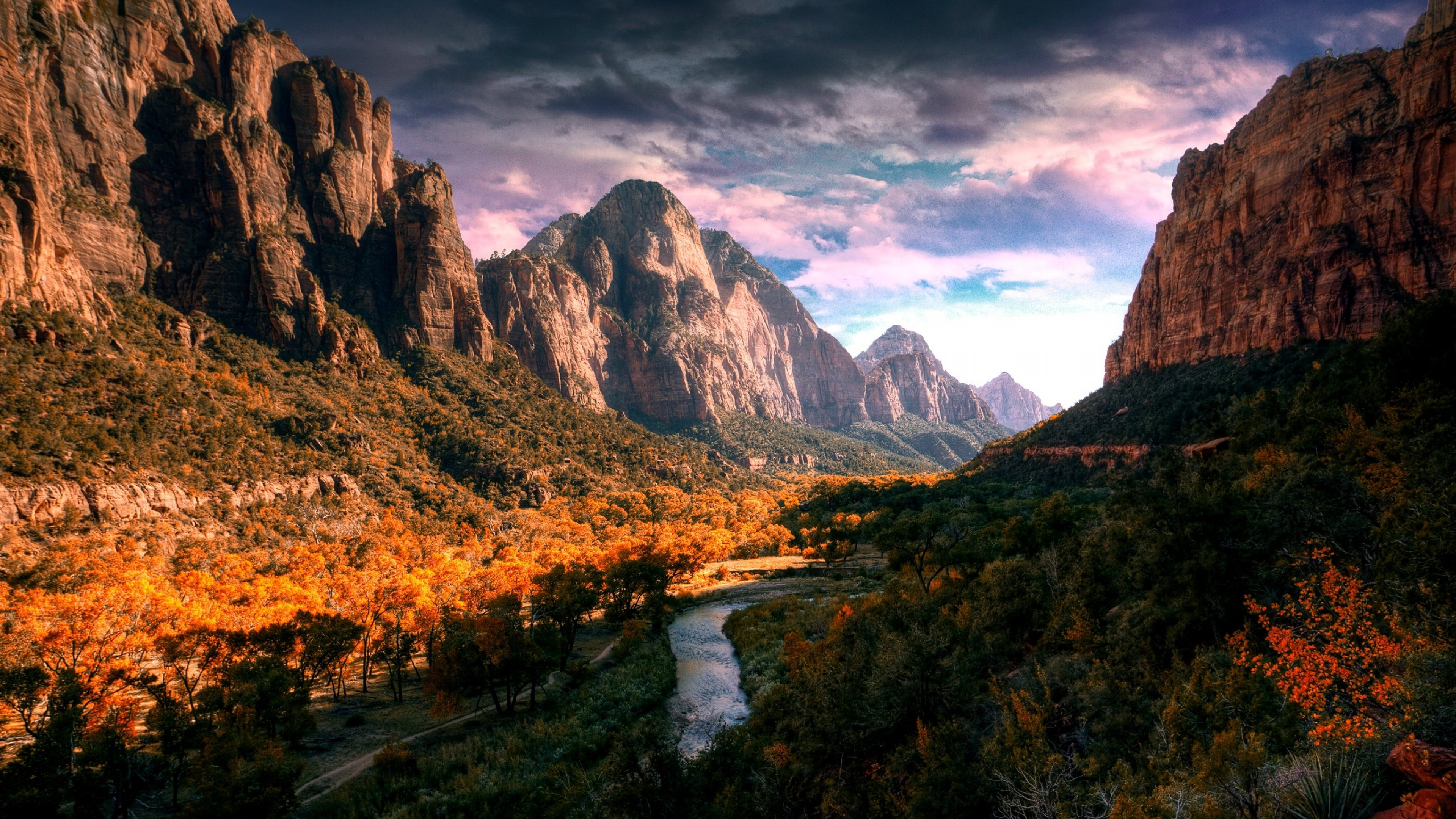 Mountains Trees, HDR Wallpapers, UHD TV, 3840x2160 4K Desktop