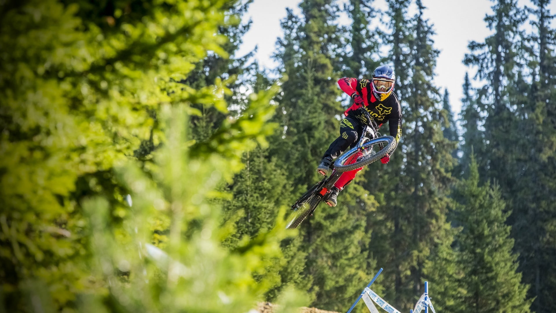 Jumping, Green landscapes, Biker thrill, Nature connection, 1920x1080 Full HD Desktop